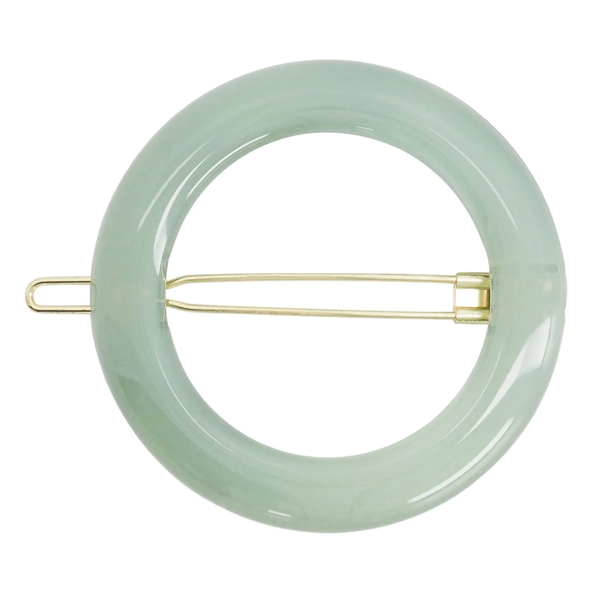 Bachca - Opaline round hair clip | Green water