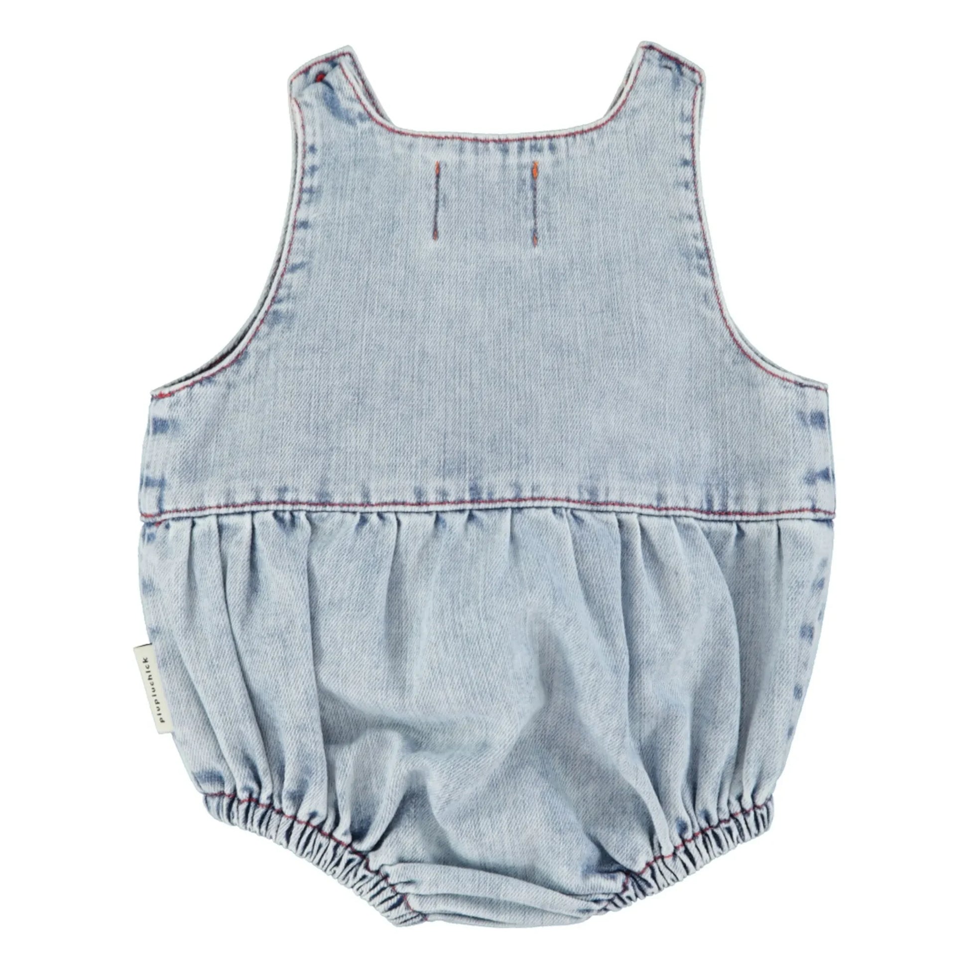 Piupiuchick - Etoile Denim romper | Washed blue