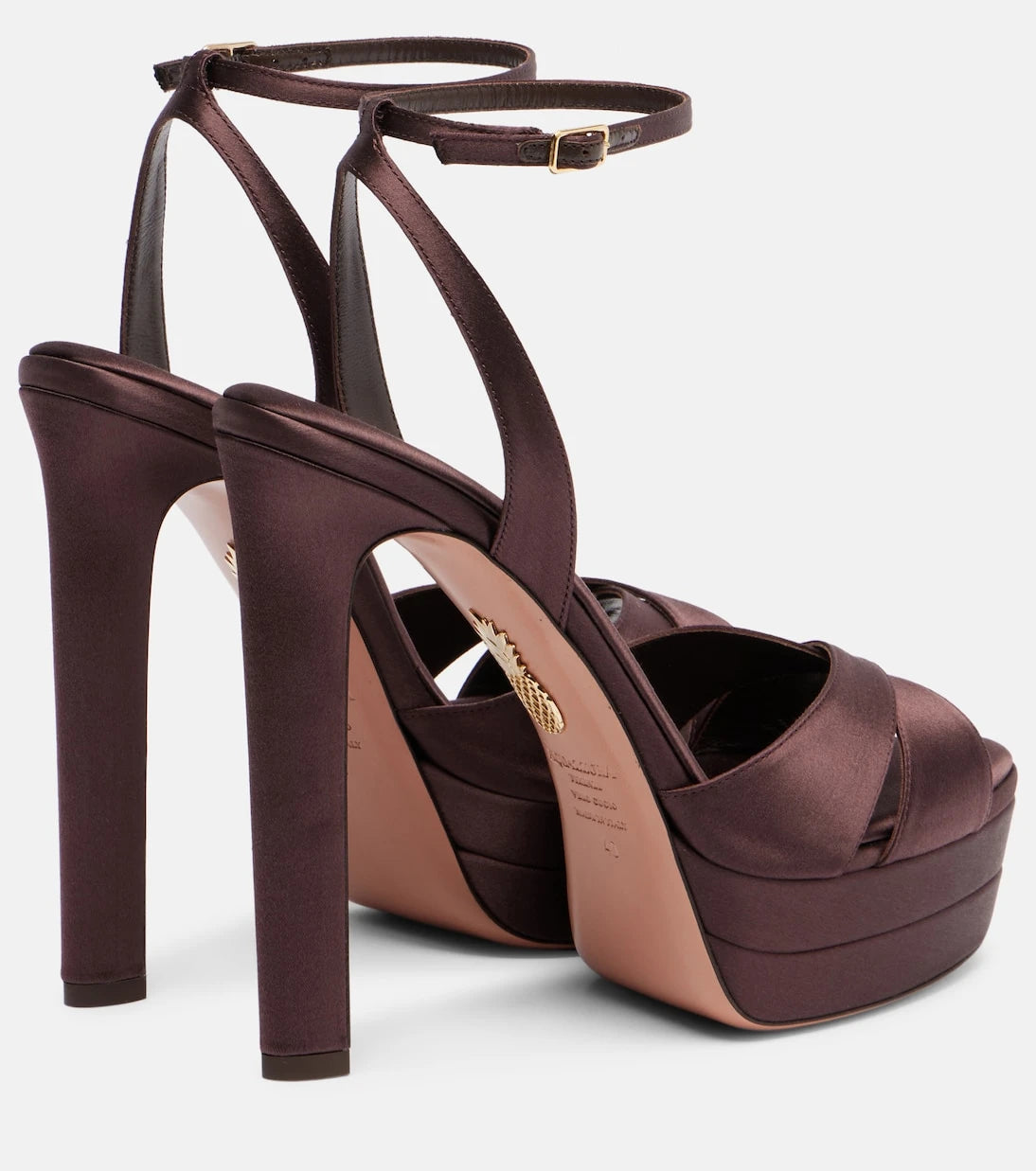 Aquazzura - Divine 130 satin platform sandals