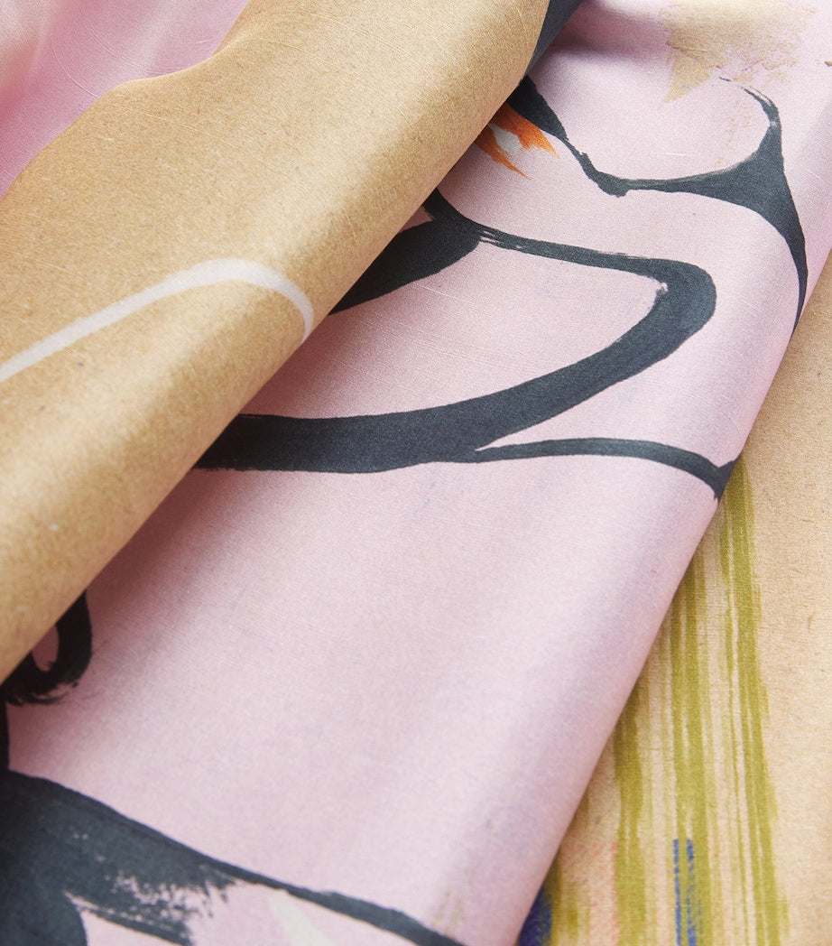 Pink Silk Oshsone Midi Dress