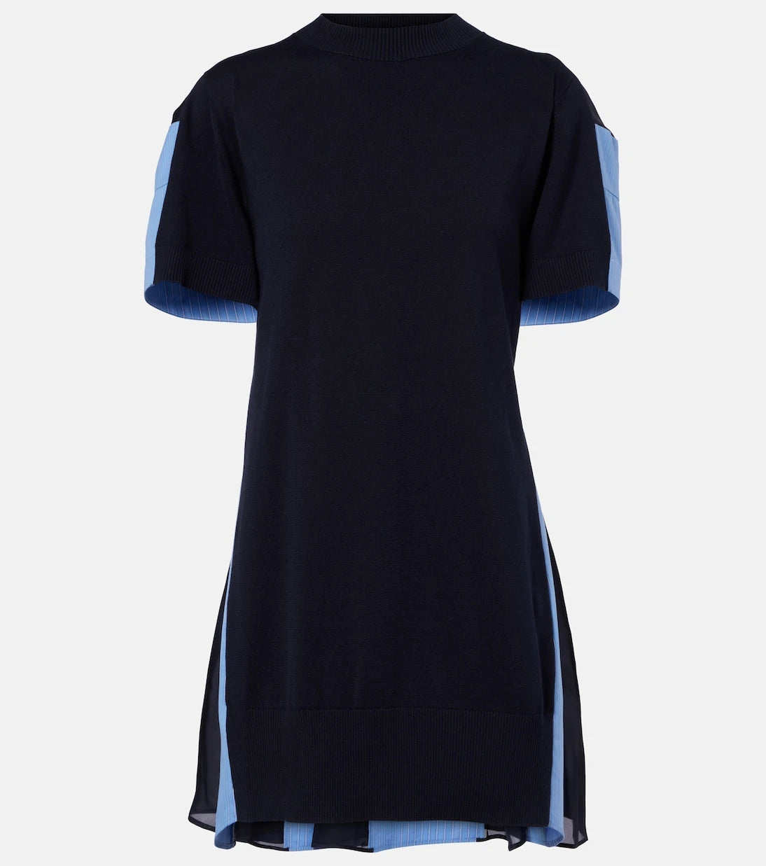 Sacai - Paneled cotton-blend minidress