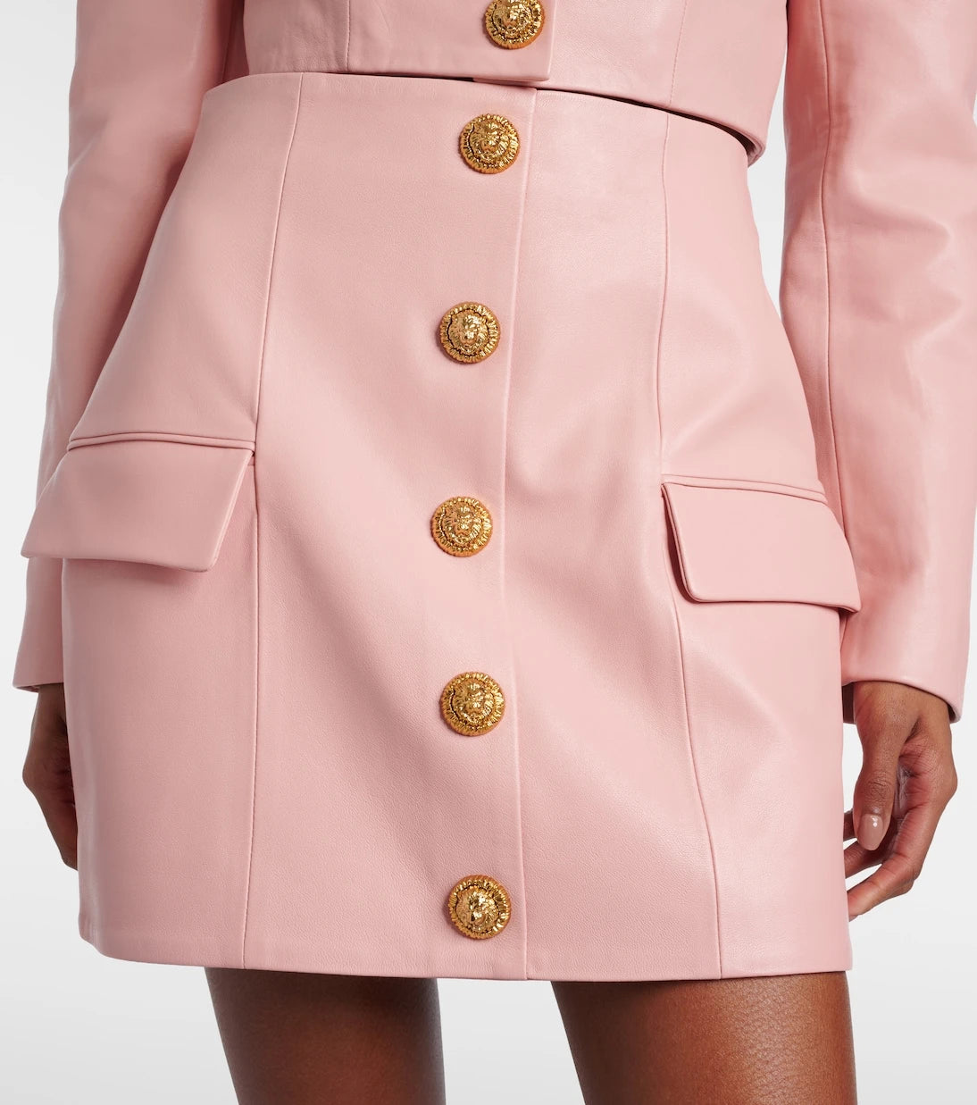 Balmain - Leather miniskirt