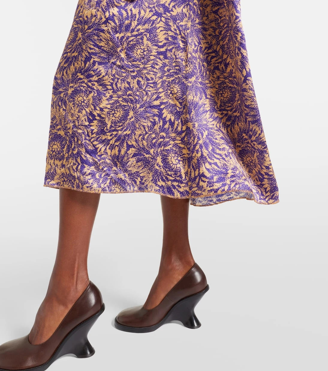 Dries Van Noten - Floral silk satin midi dress