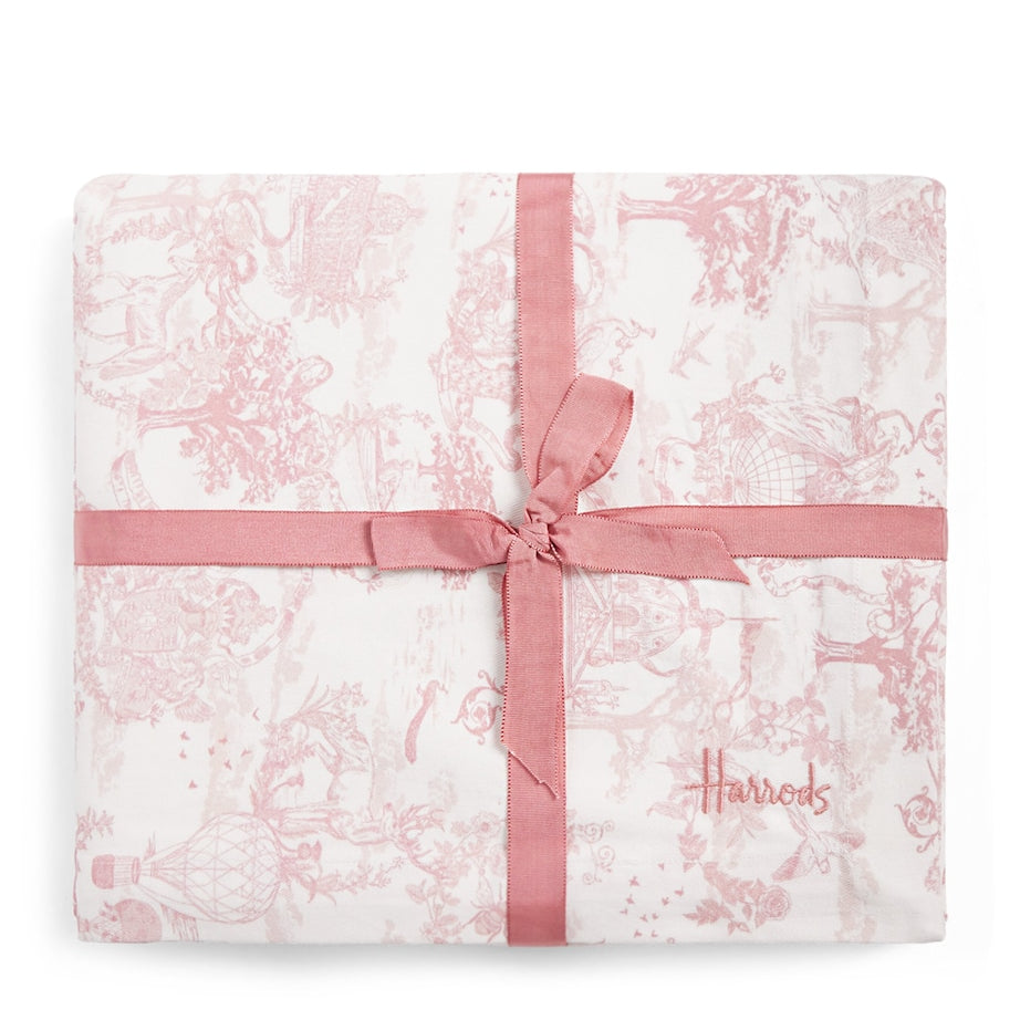 Cotton Embroidered Toile de Jouy Tablecloth (160cm x 240cm)