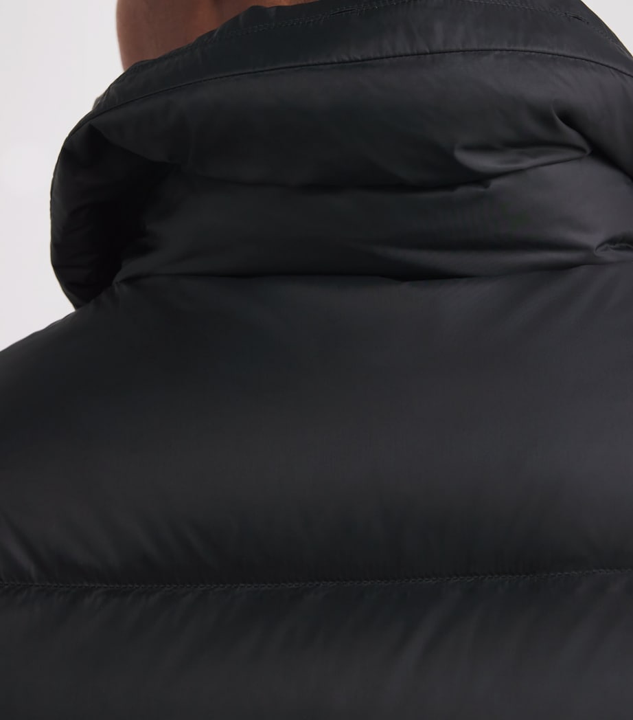 Yves Salomon Black Waterproof Fur-Trim Down Jacket