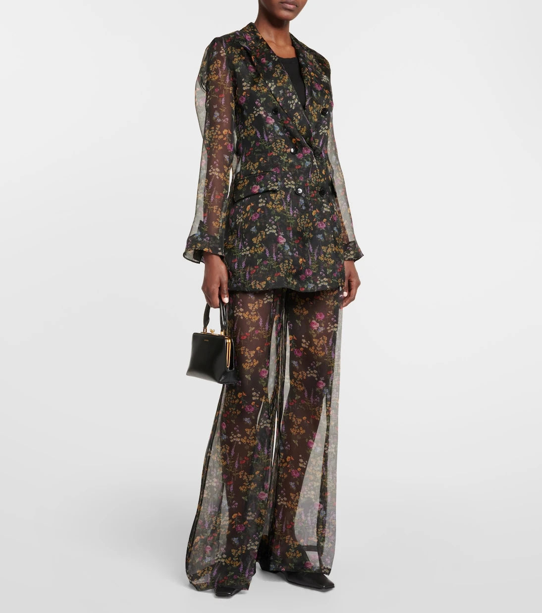 Max Mara - Jabot floral silk organza blouse