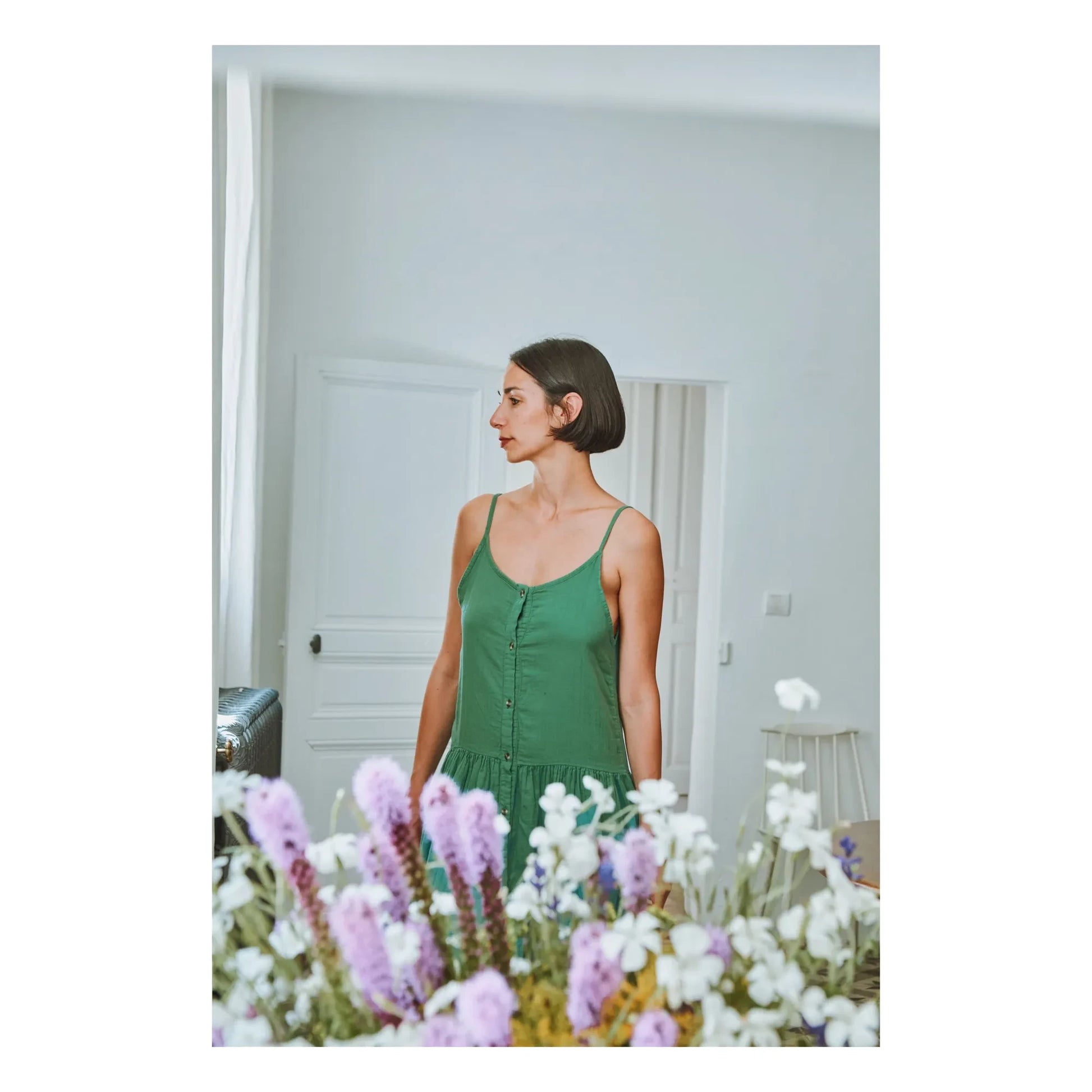 Poudre Organic - Celosie dress | Forest Green