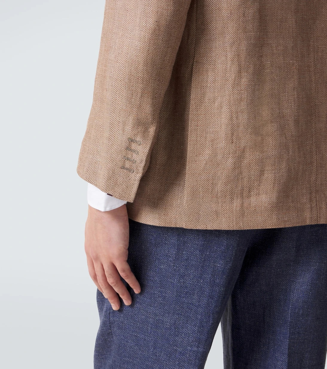 Rubinacci - Herringbone linen and wool blazer