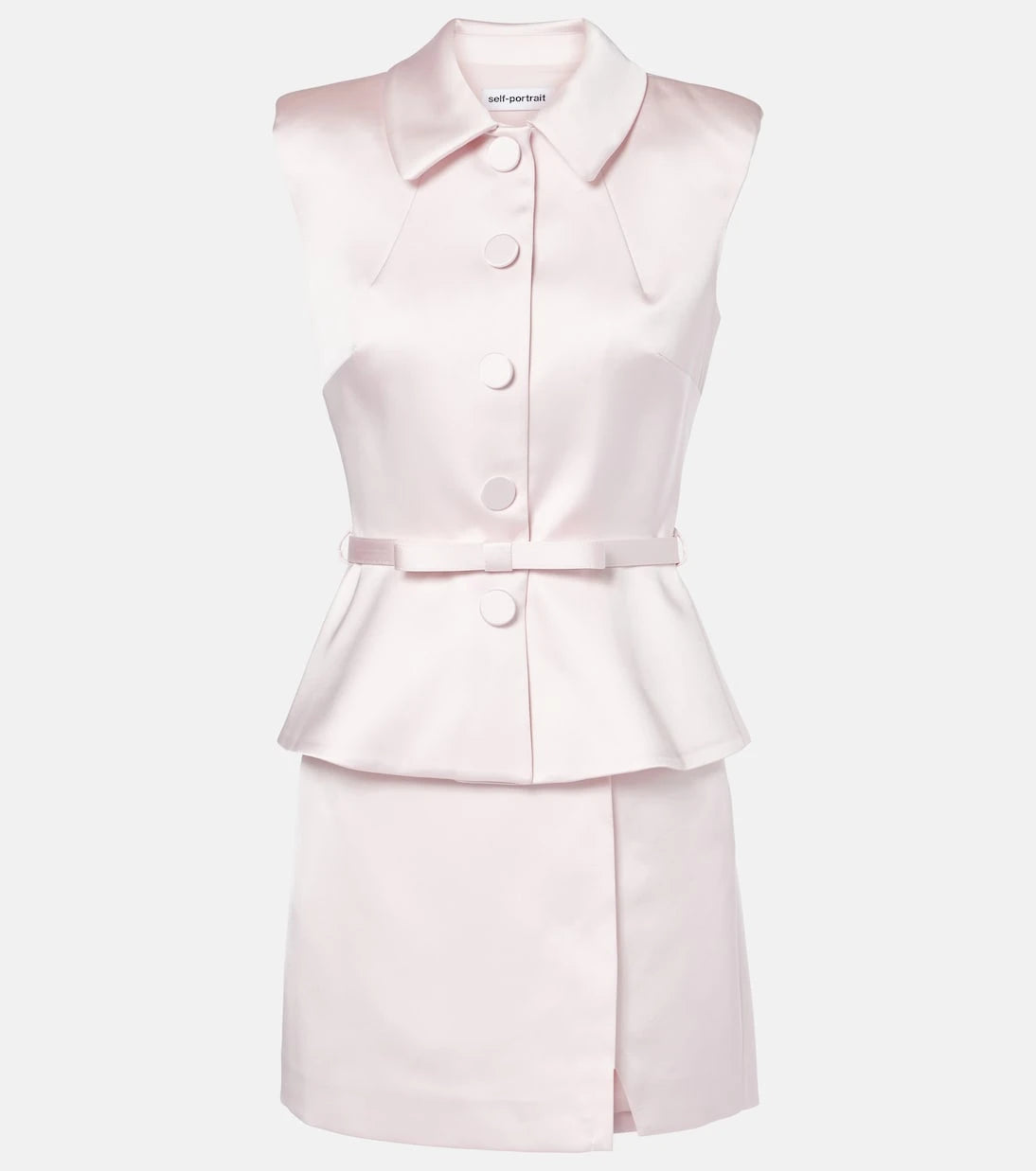Self-Portrait - Peplum satin minidress