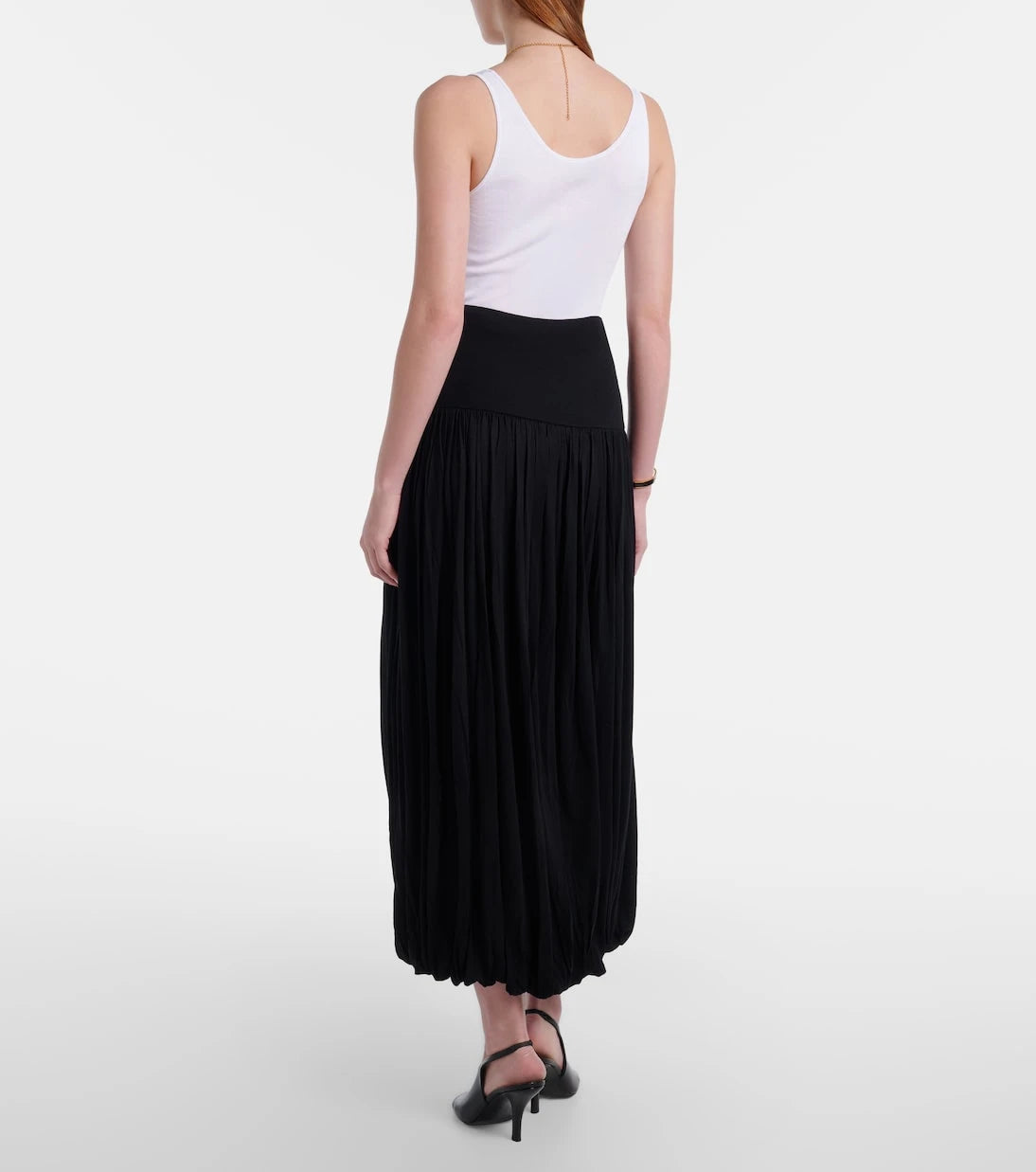 Toteme - Gathered jersey midi skirt