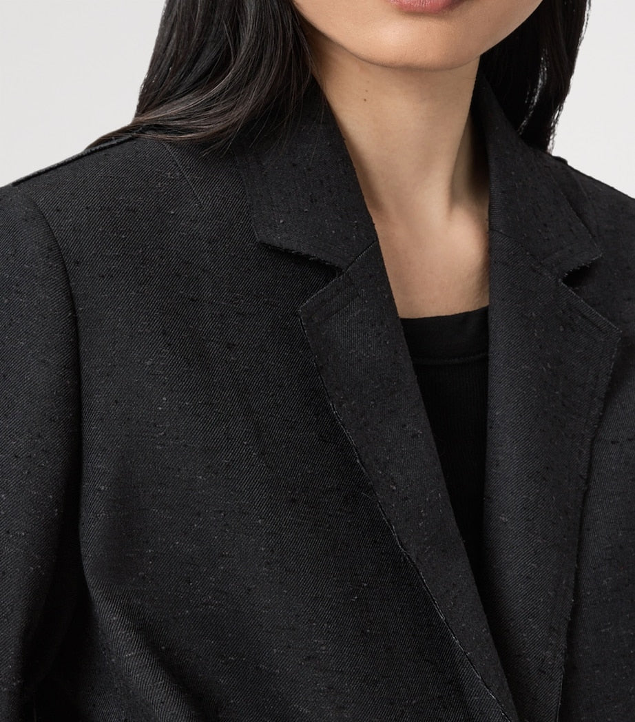 AllSaints Grey Single-Breasted Essie Blazer