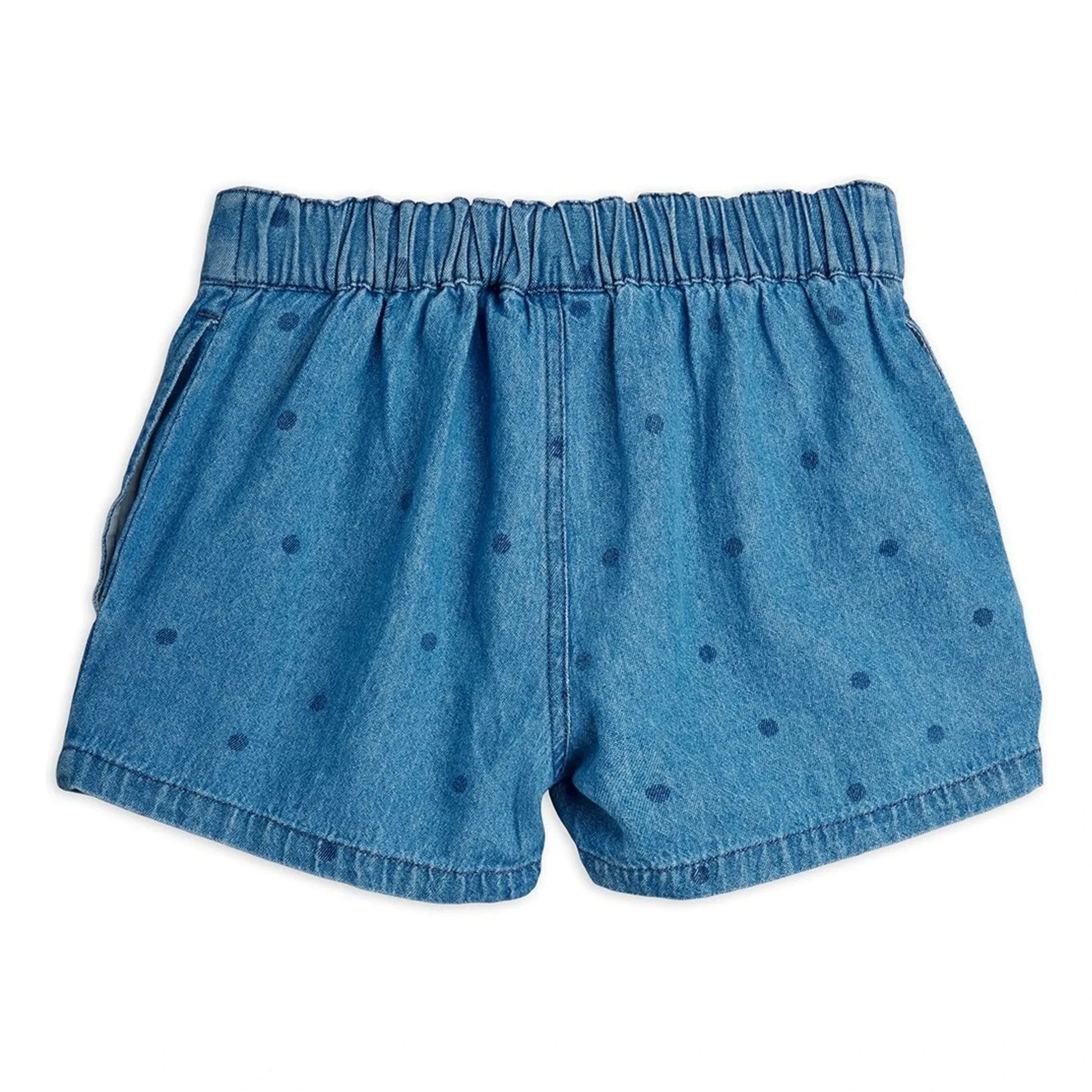 Mini Rodini - Denim Shorts with Organic Cotton Dots | Blue