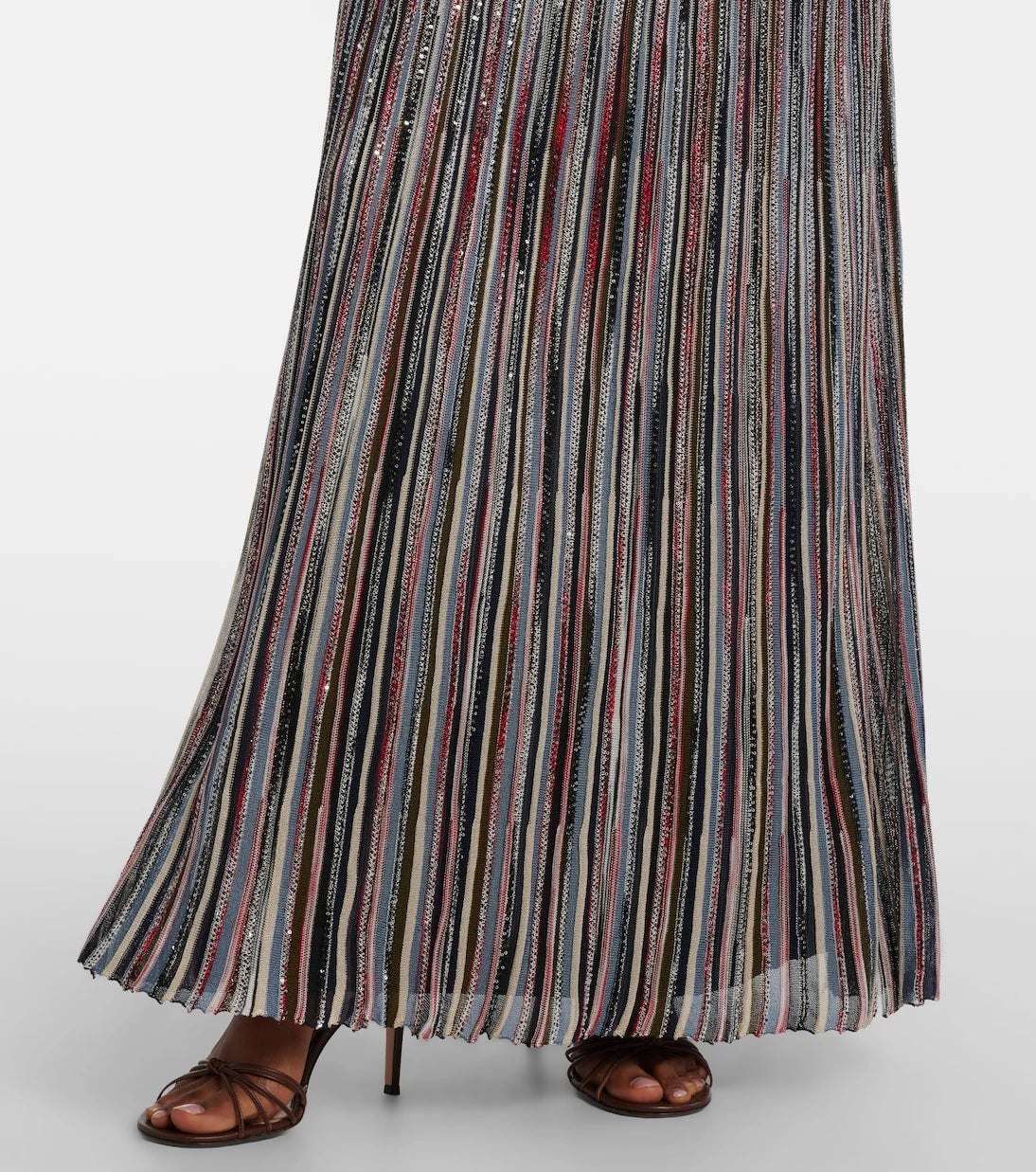 Missoni - تنورة ماكسي مقلمة من اللاميه