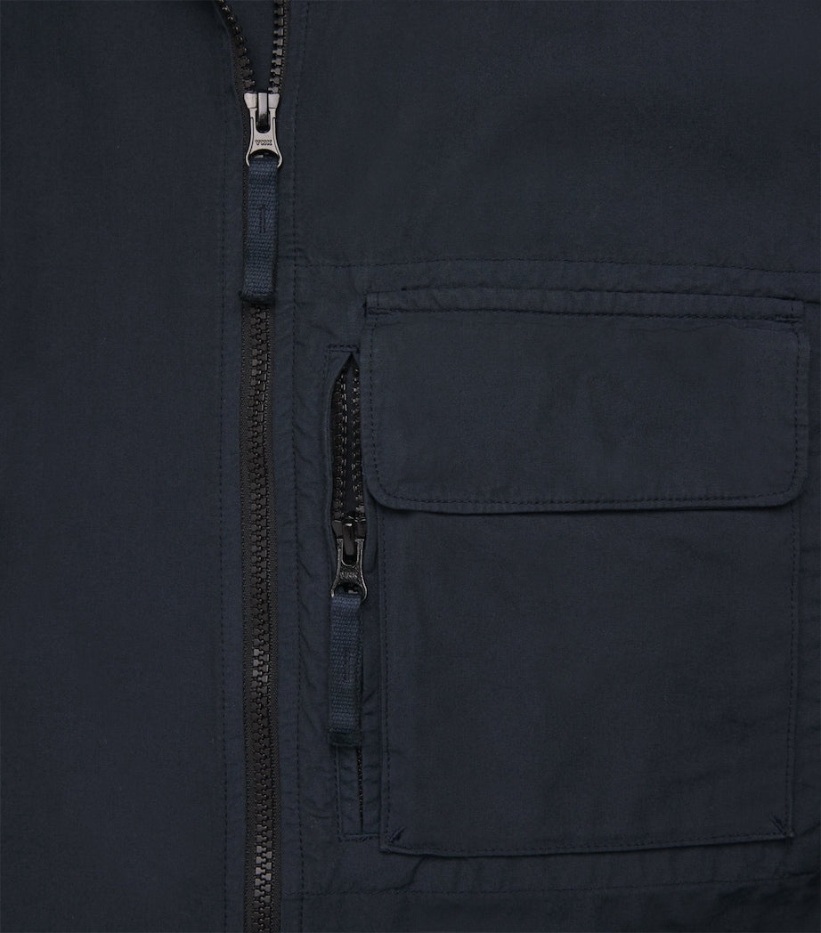 Stone Island Navy Cotton 2-Way Zip Overshirt