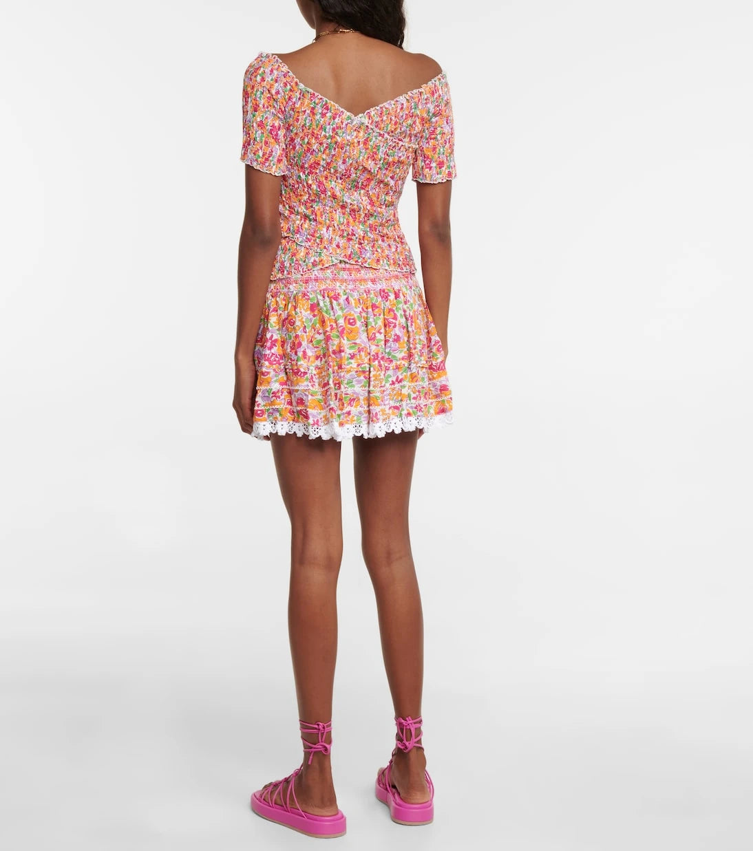 Poupette St Barth - Floral off-shoulder crop top