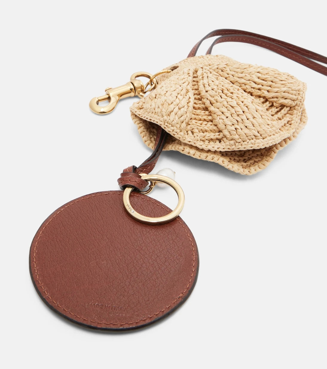 Chloé - Shell embellished raffia bag charm