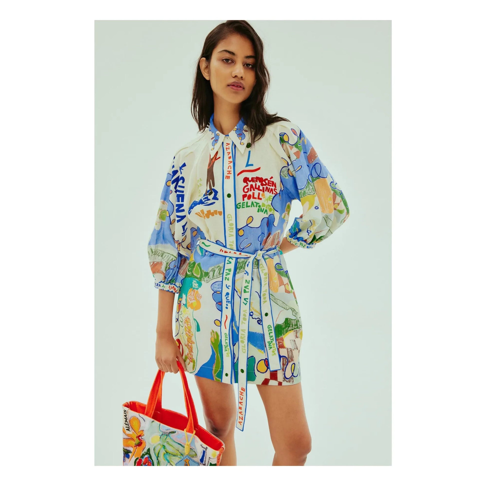 Alémais - Nadia Linen Short Dress | Blue