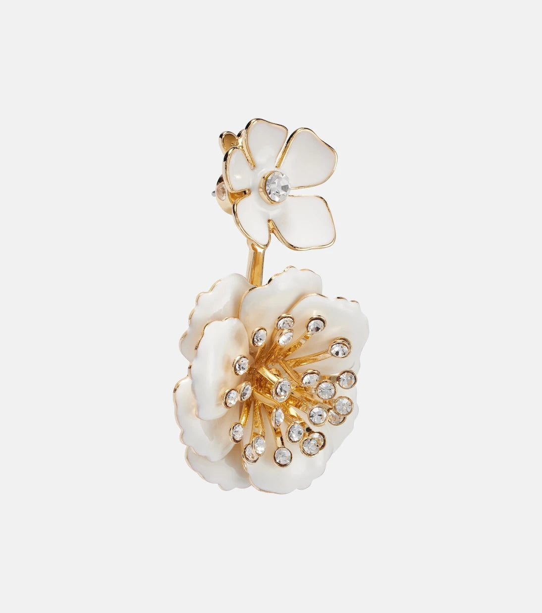 Carolina Herrera - Crystal-embellished floral drop earrings