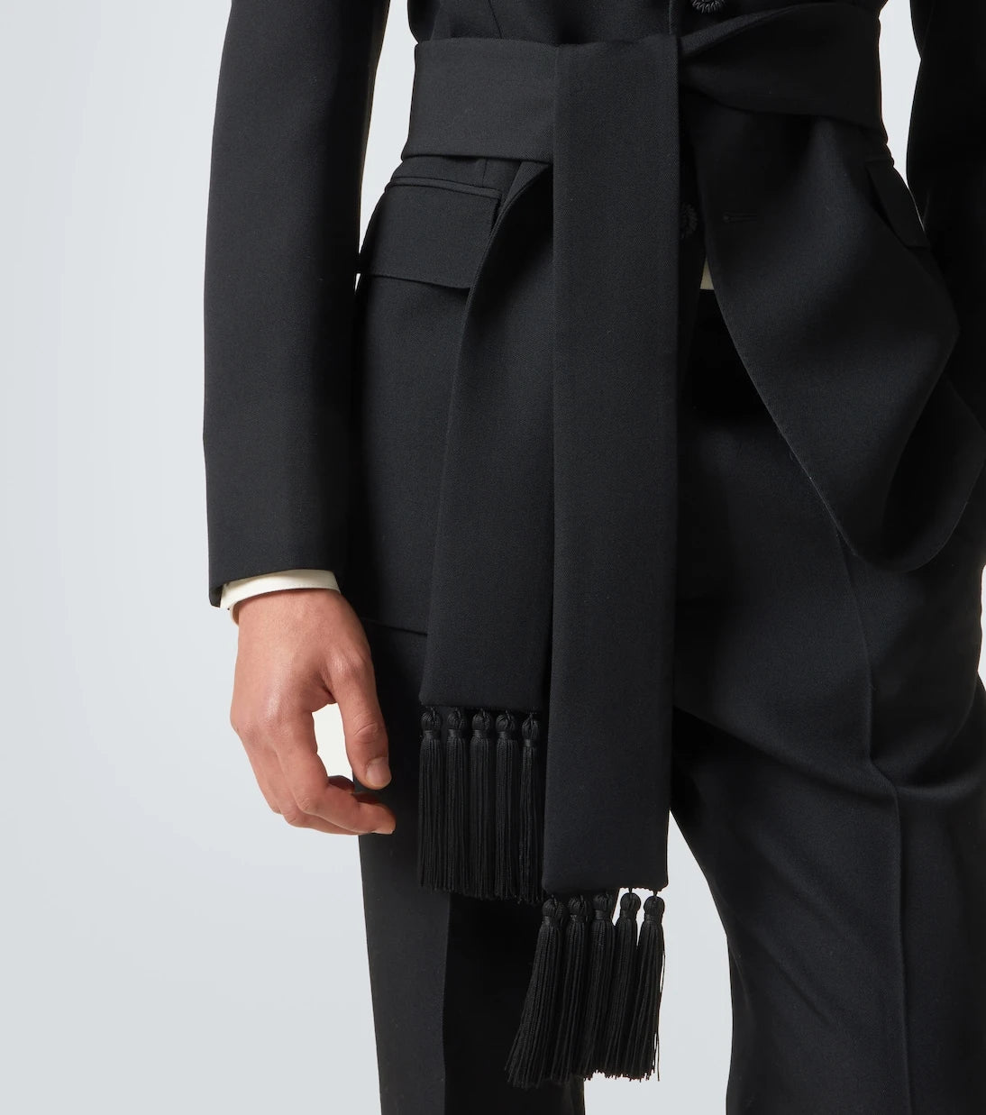 Valentino - Belted virgin wool suit jacket