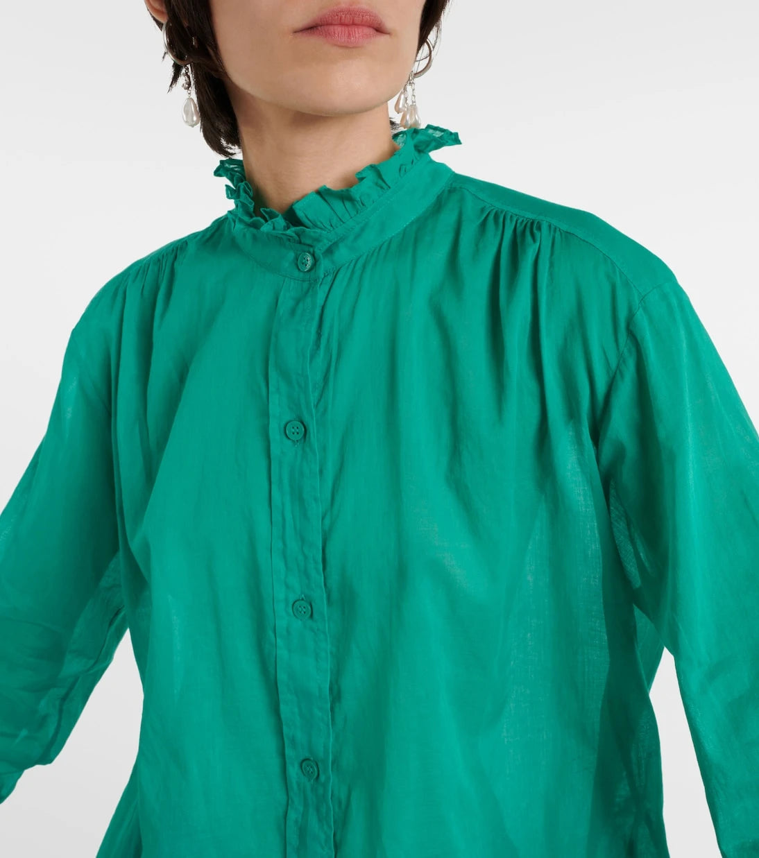 Marant Etoile - Ruffle-trimmed cotton shirt