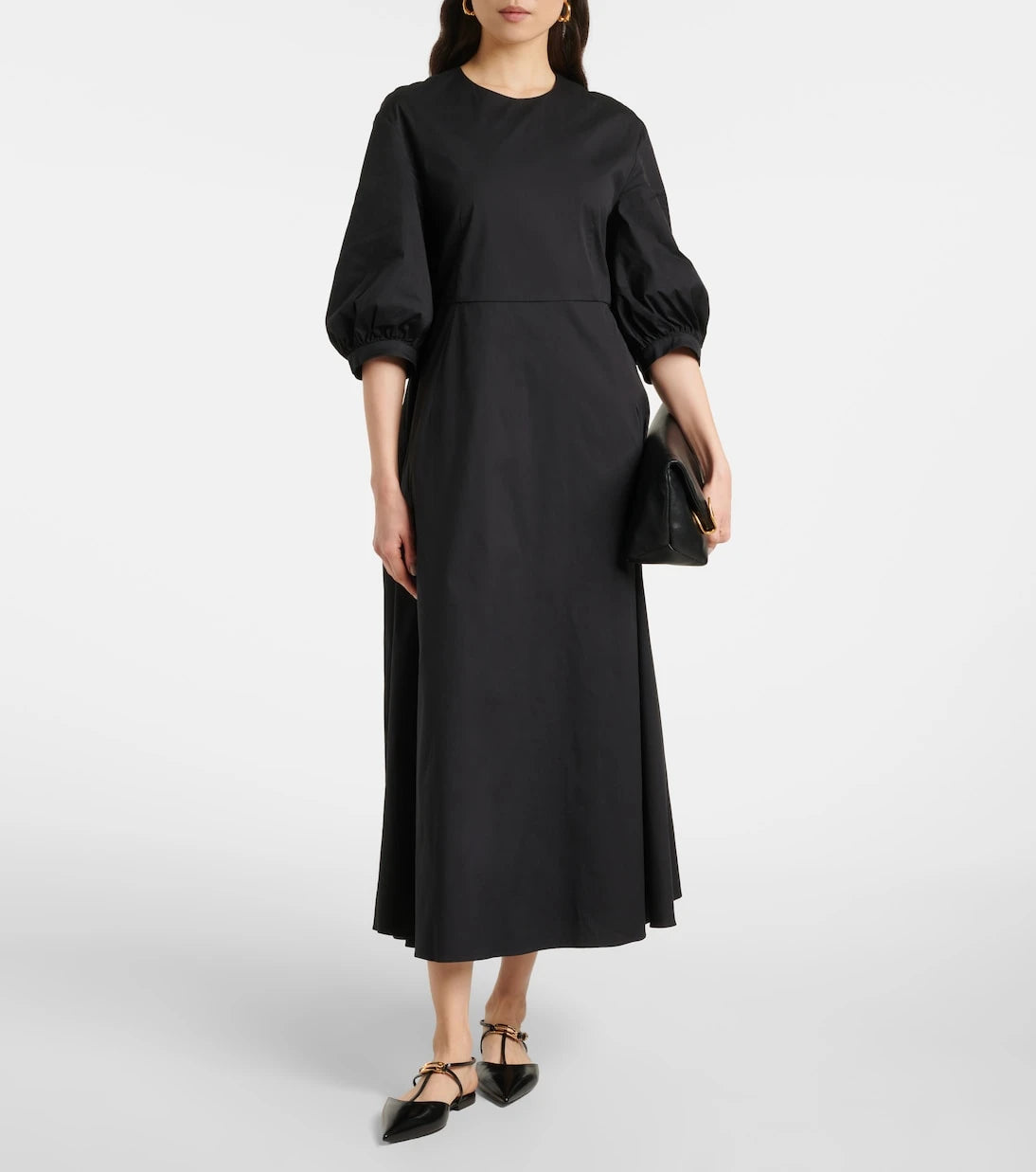 'S Max Mara - فستان كليا ميدي من البوبلين المخلوط بالقطن