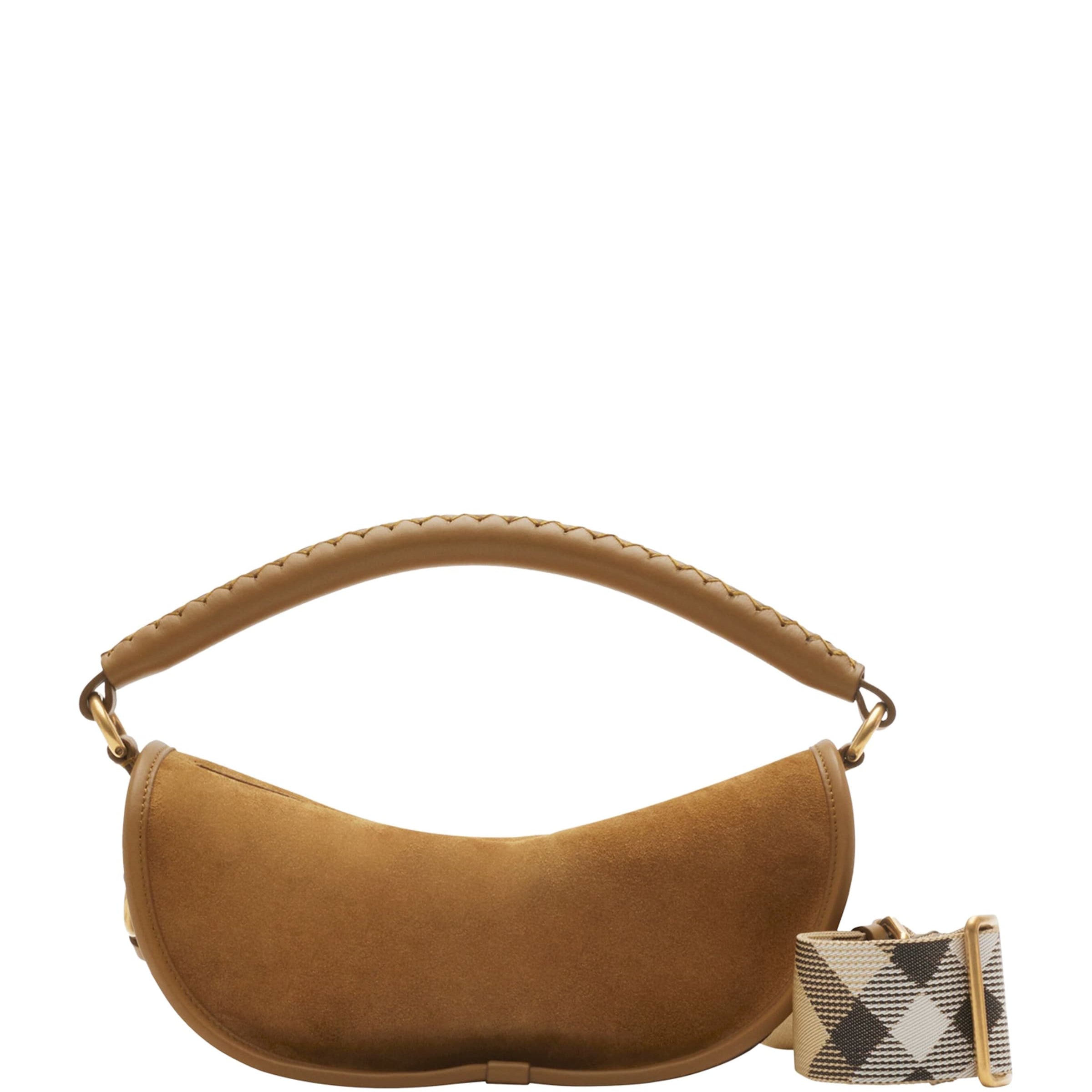 Burberry Beige Suede B Clip Shoulder Bag