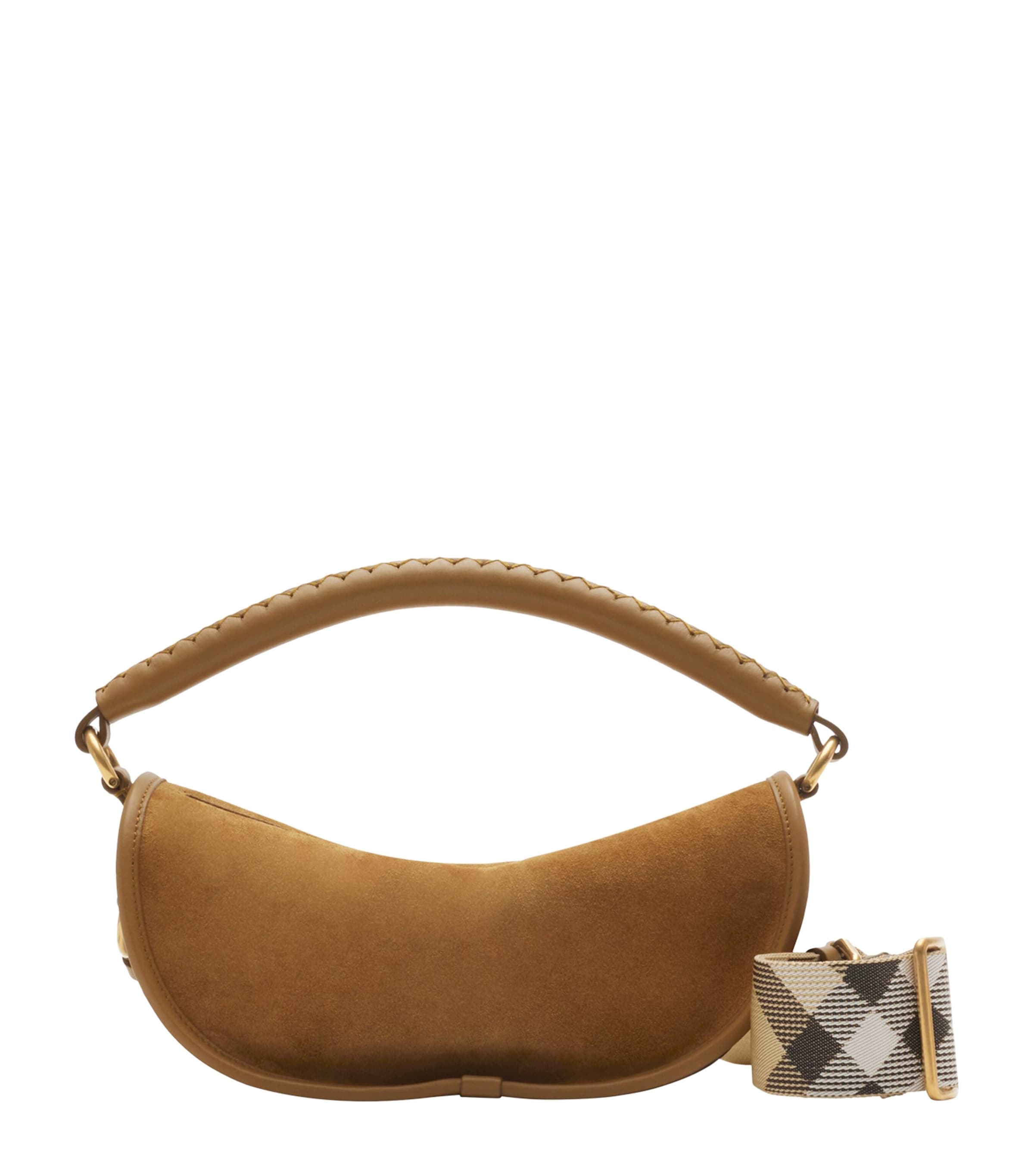 Burberry Beige Suede B Clip Shoulder Bag