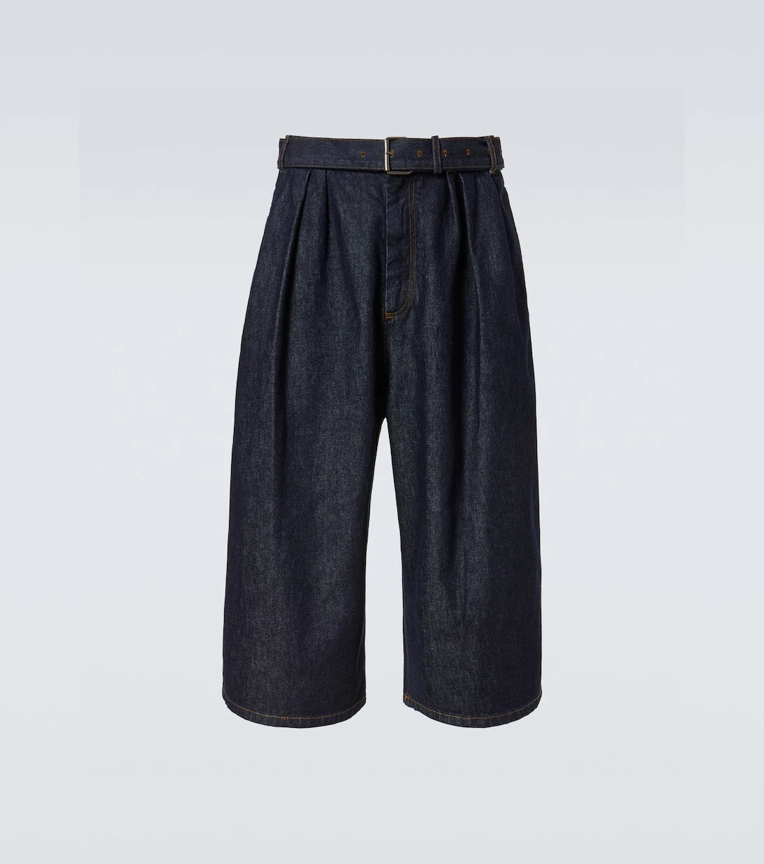 Dries Van Noten - Belted denim Bermuda shorts