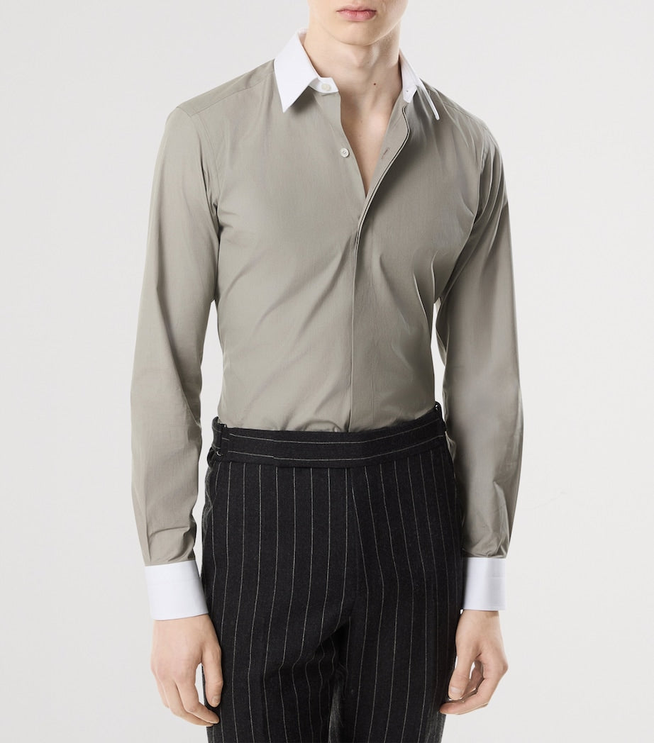 Cotton Contrast-Trim Shirt