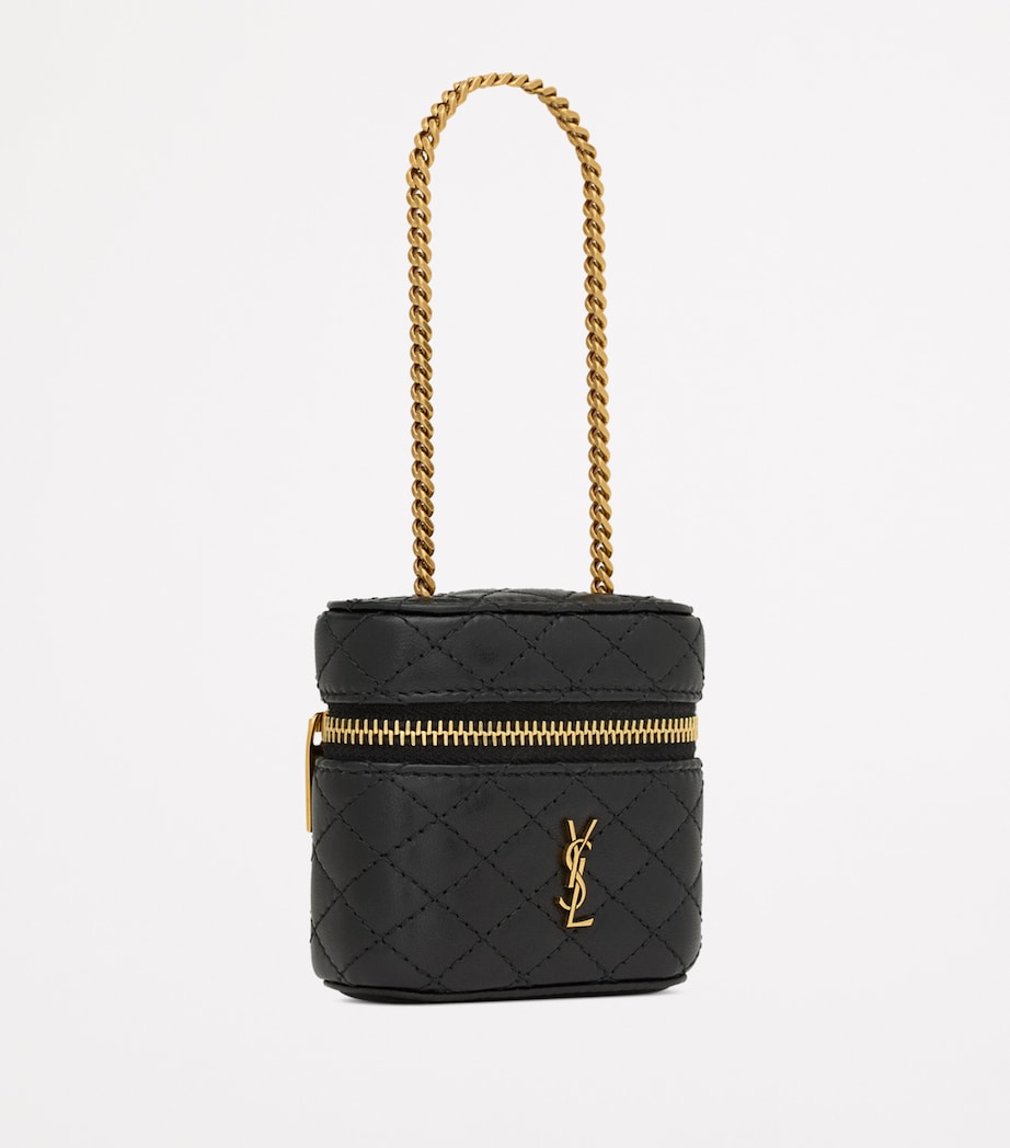 Black Micro Gabby Quilted Vanity Bag