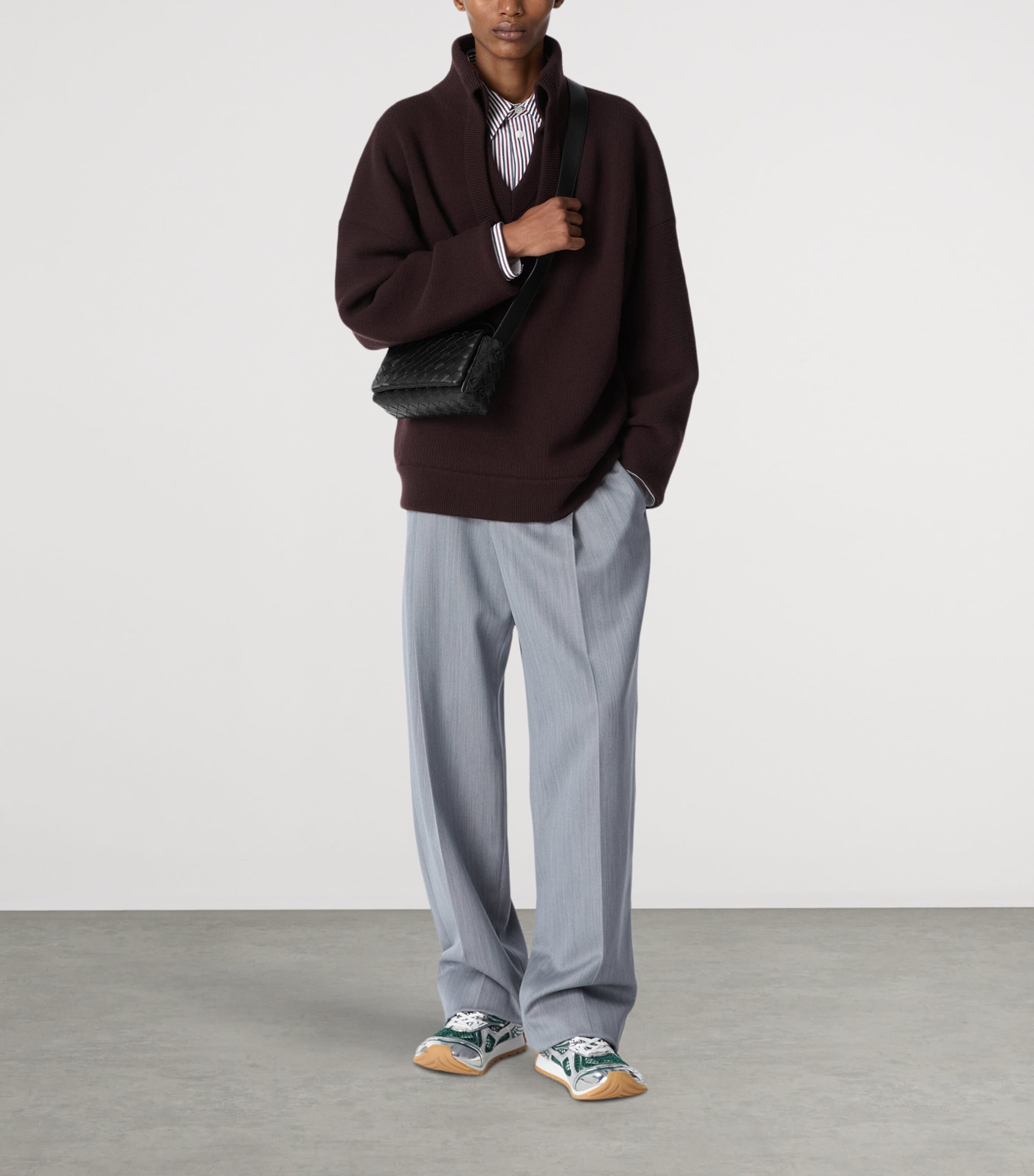 Mini Leather Intrecciato Flap Cross-Body Bag