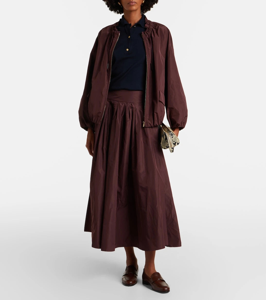 'S Max Mara - Pleated taffeta midi skirt