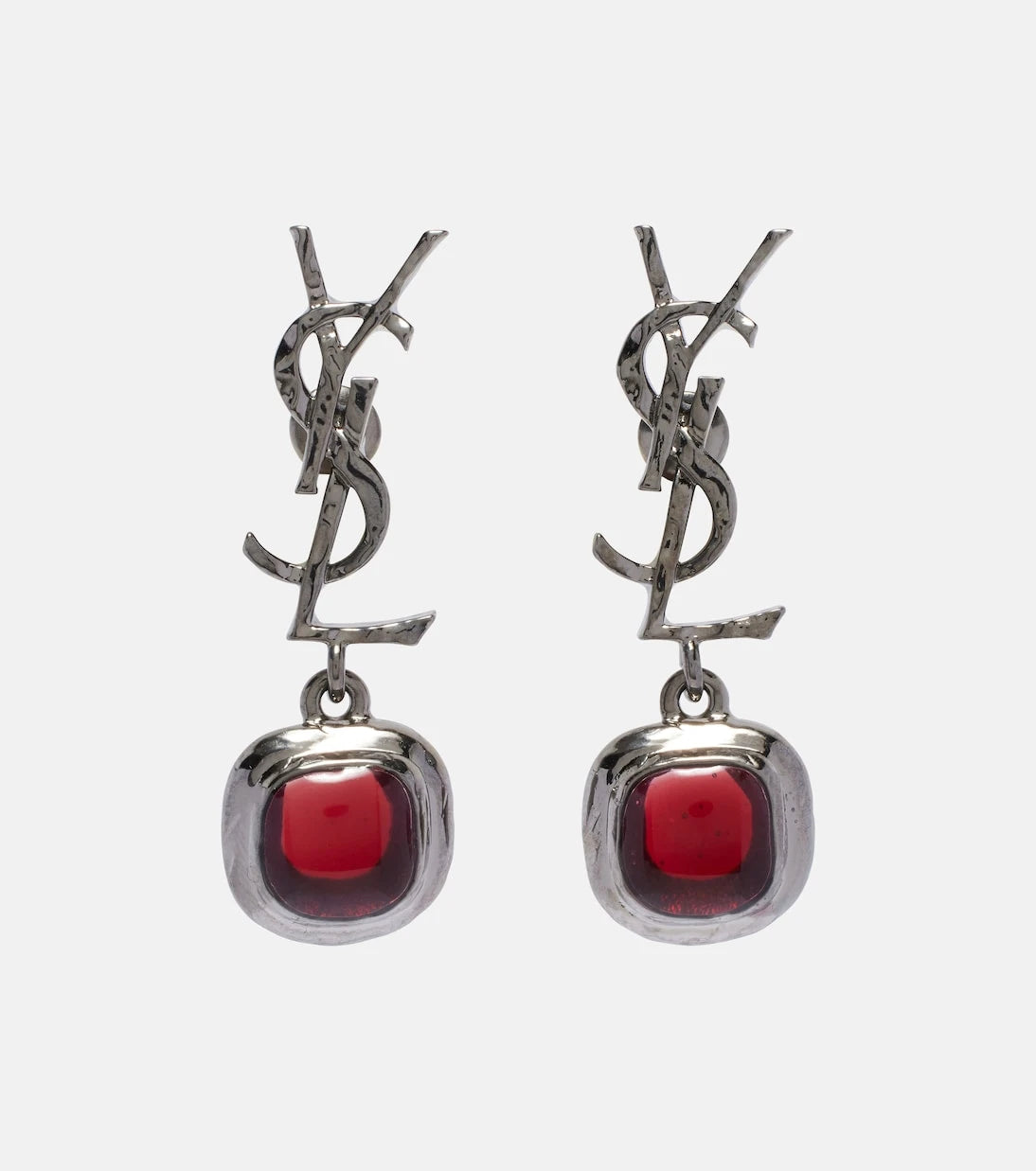 Saint Laurent - Cassandre embellished drop earrings