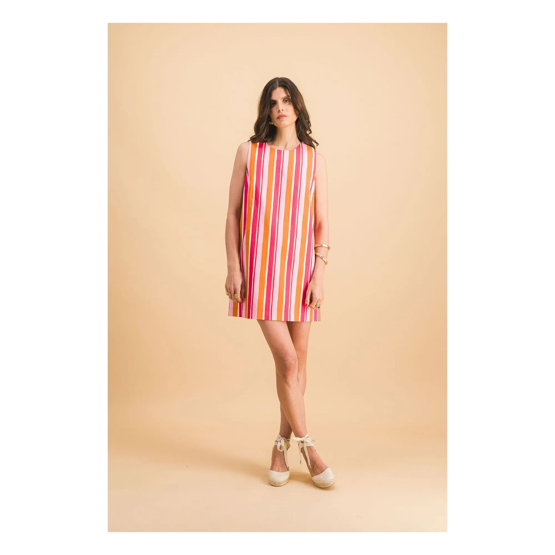 Elise Chalmin - Jane Cotton Stripes Dress | Red