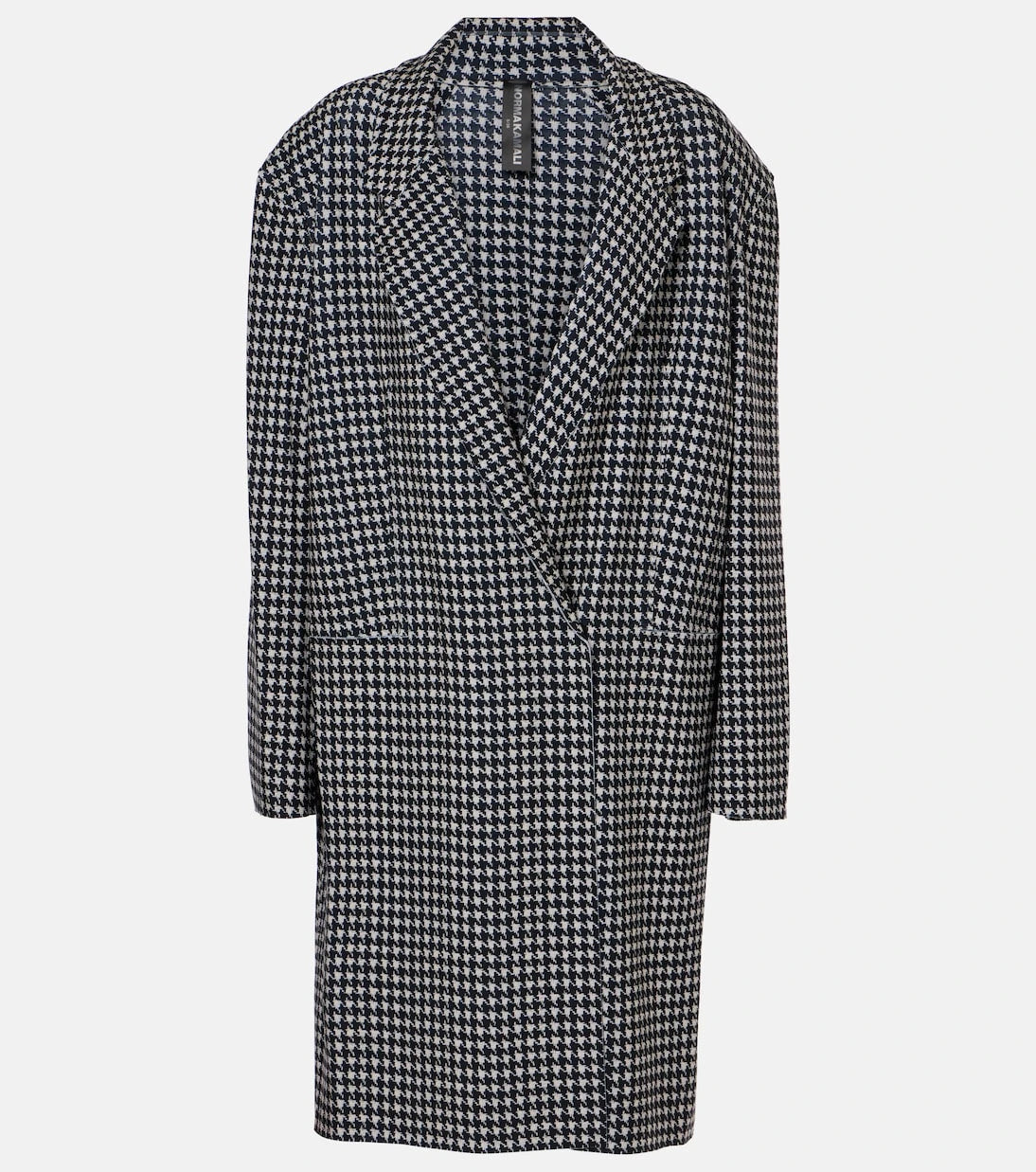 Norma Kamali - Double-breasted houndstooth coat