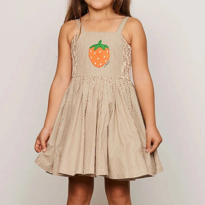 Mini Rodini разкроена рокля от памук Poplin