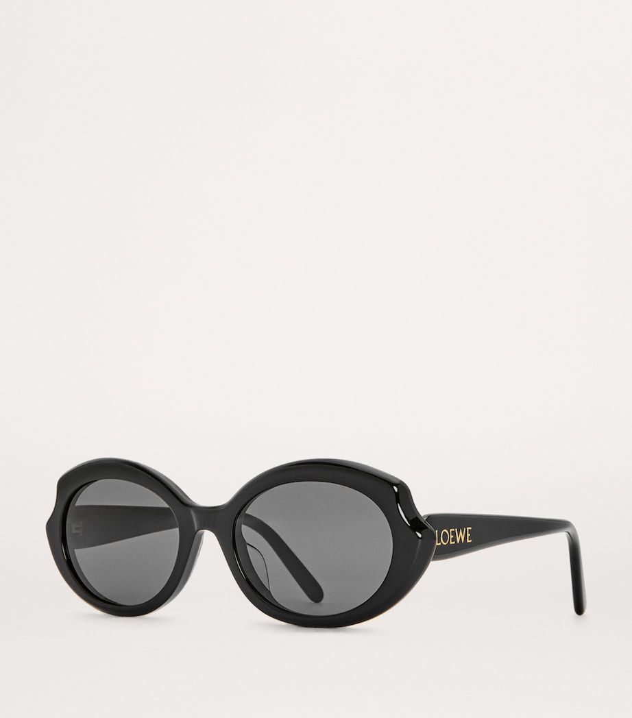 Black Thin Mini Oval Sunglasses