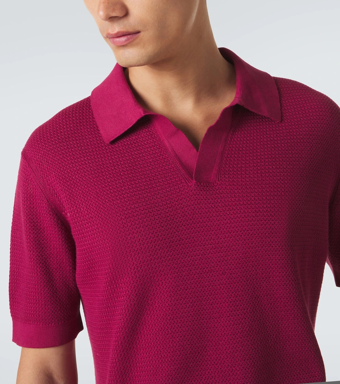 Zegna - قميص بولو من القطن المحبوك