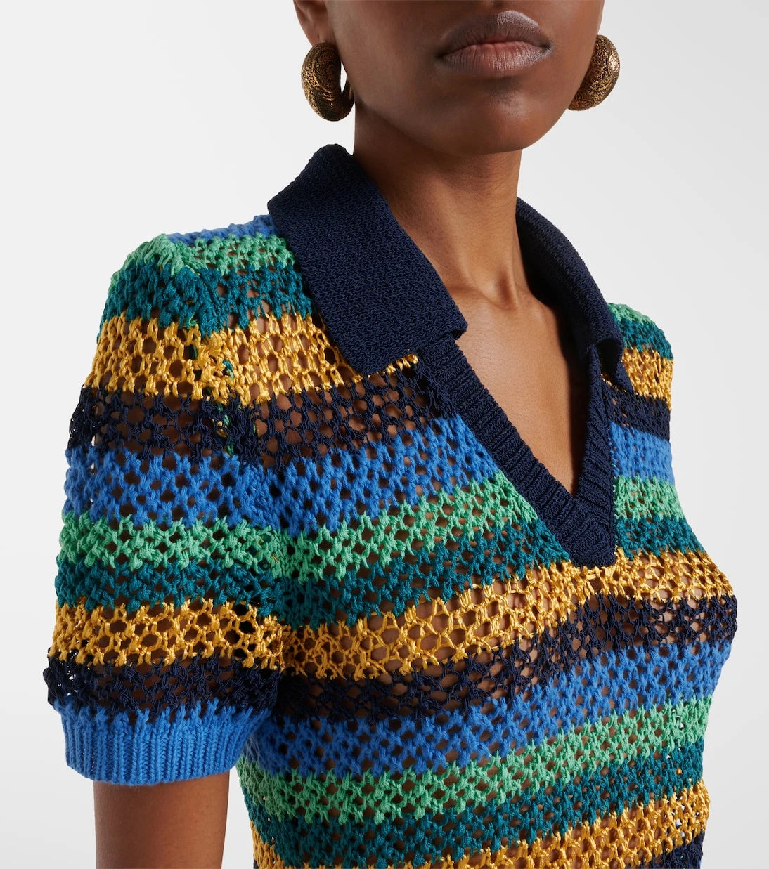 Etro - Knitted striped cotton-blend crop top