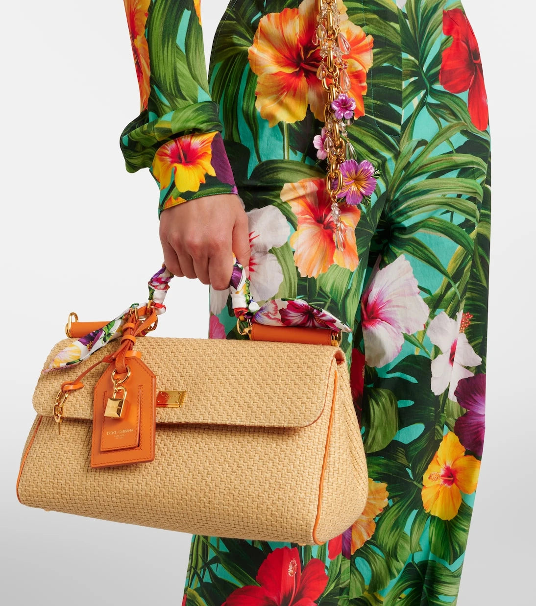 Dolce&Gabbana - Sicily Small raffia top-handle bag