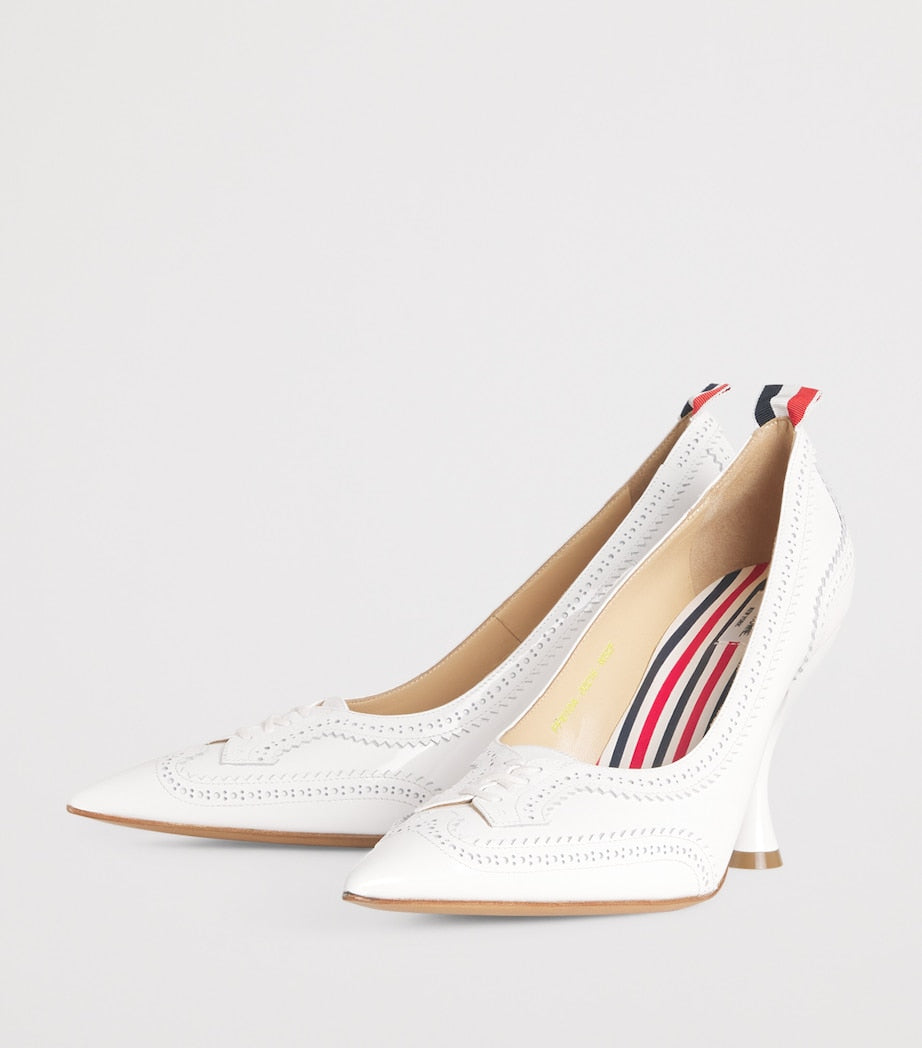 Thom Browne Patent Leather Wingtip Pumps 90
