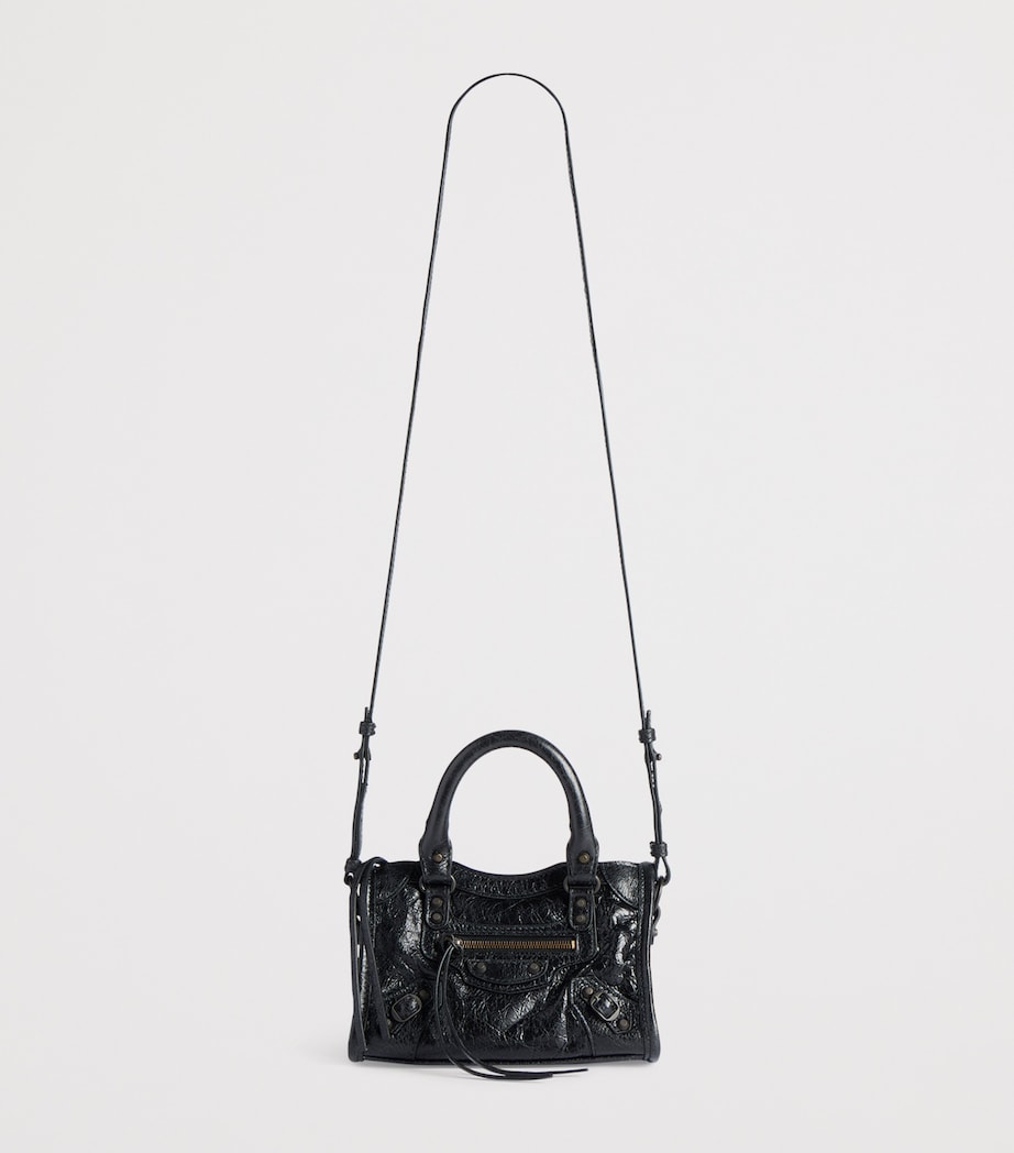 Balenciaga Black Nano Leather Le City Top-Handle Bag