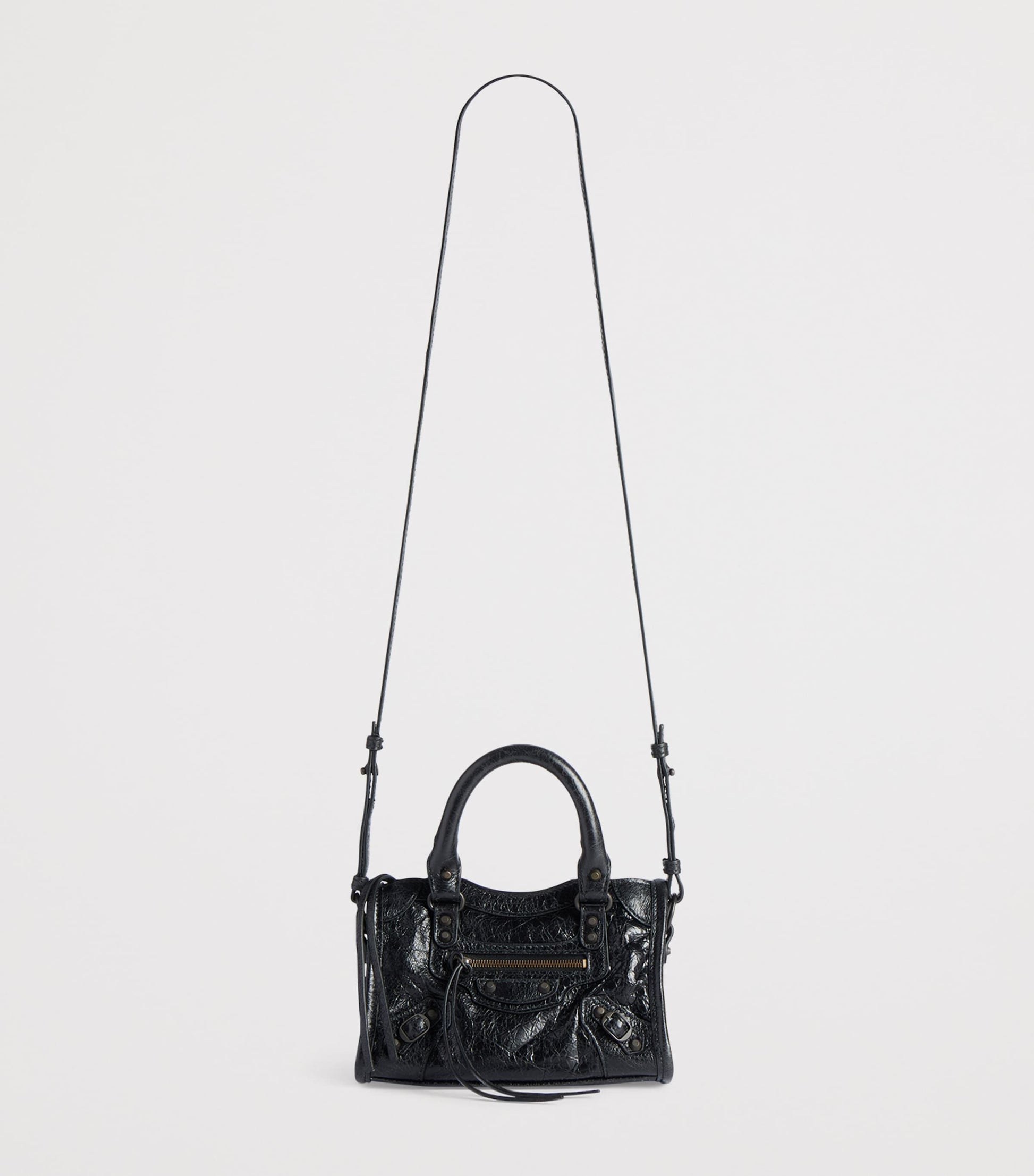 Balenciaga Black Nano Leather Le City Top-Handle Bag