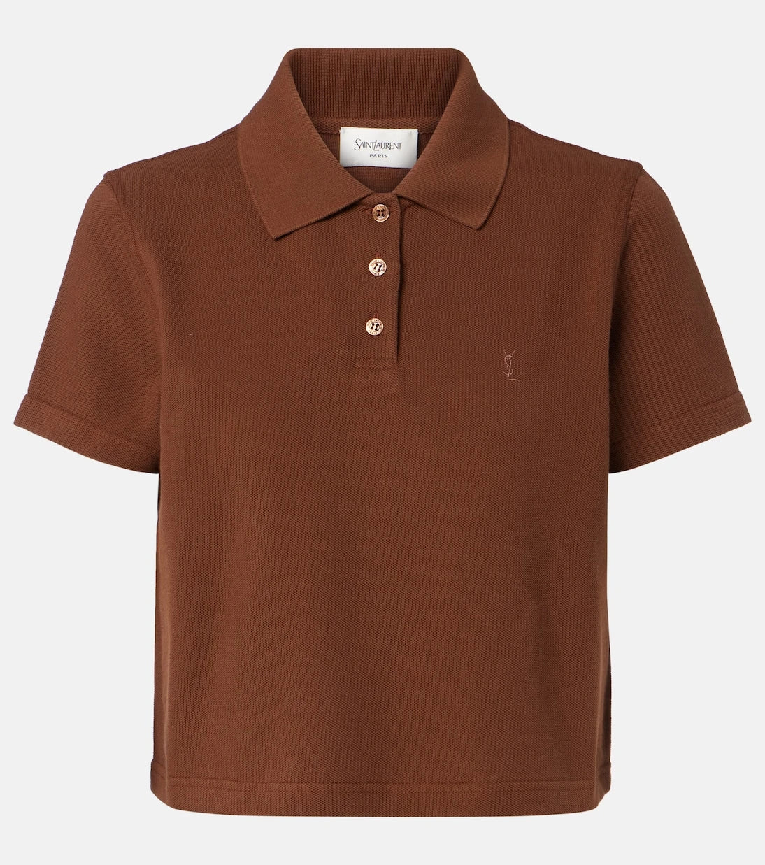 Saint Laurent - Cassandre cotton piqué polo shirt