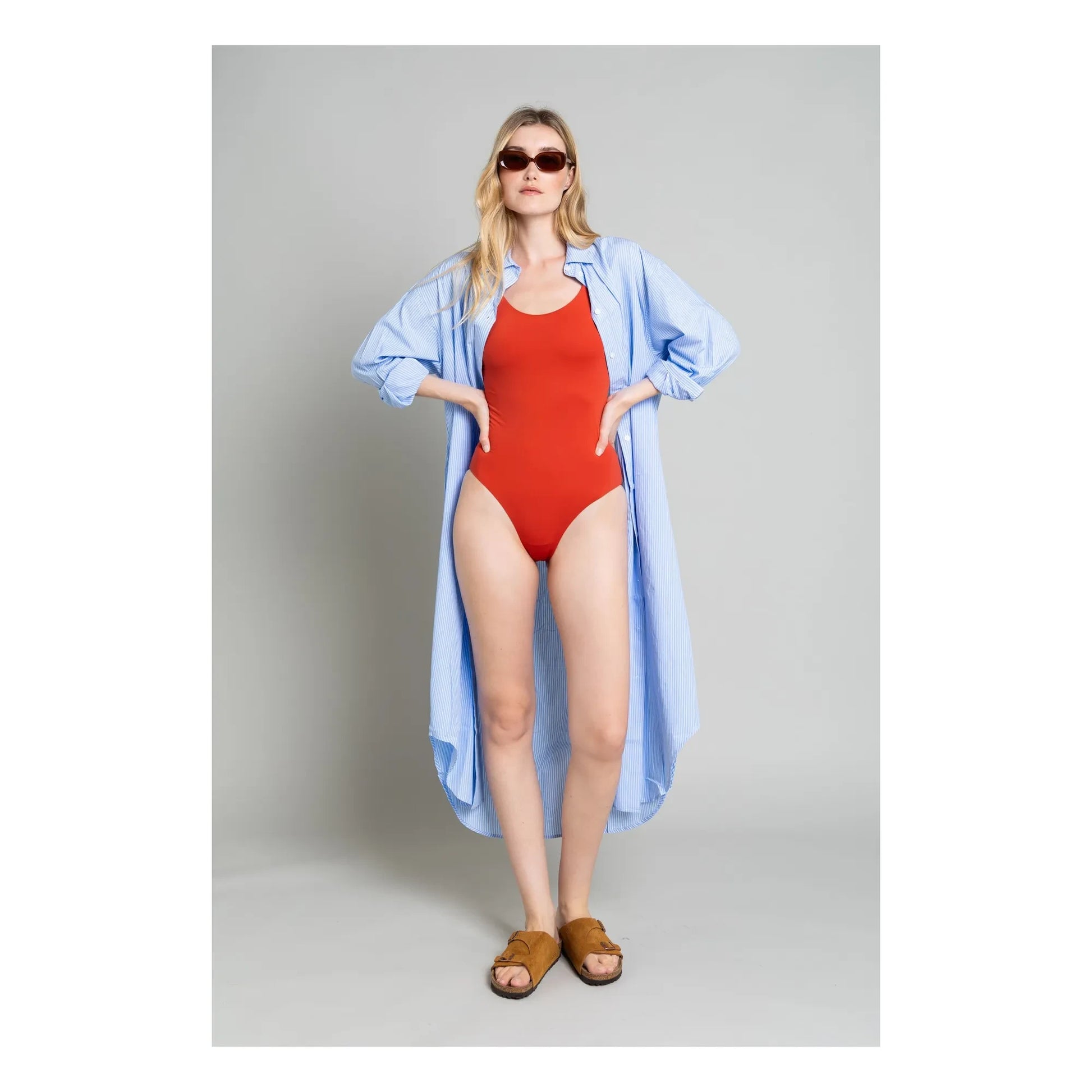 Smallable Woman - Amy 1 Piece Cross Back Swimsuit | Brick red