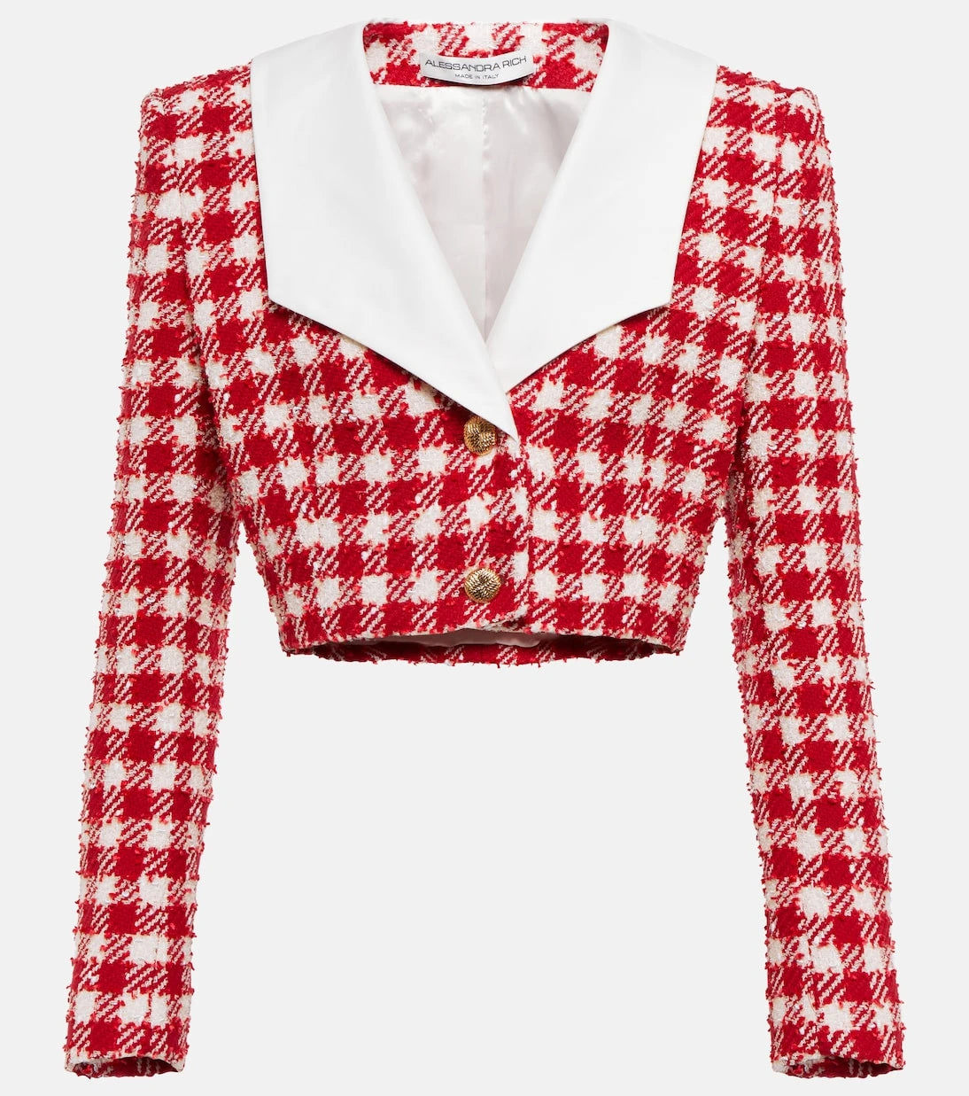 Alessandra Rich - Checked wool-blend bouclé jacket