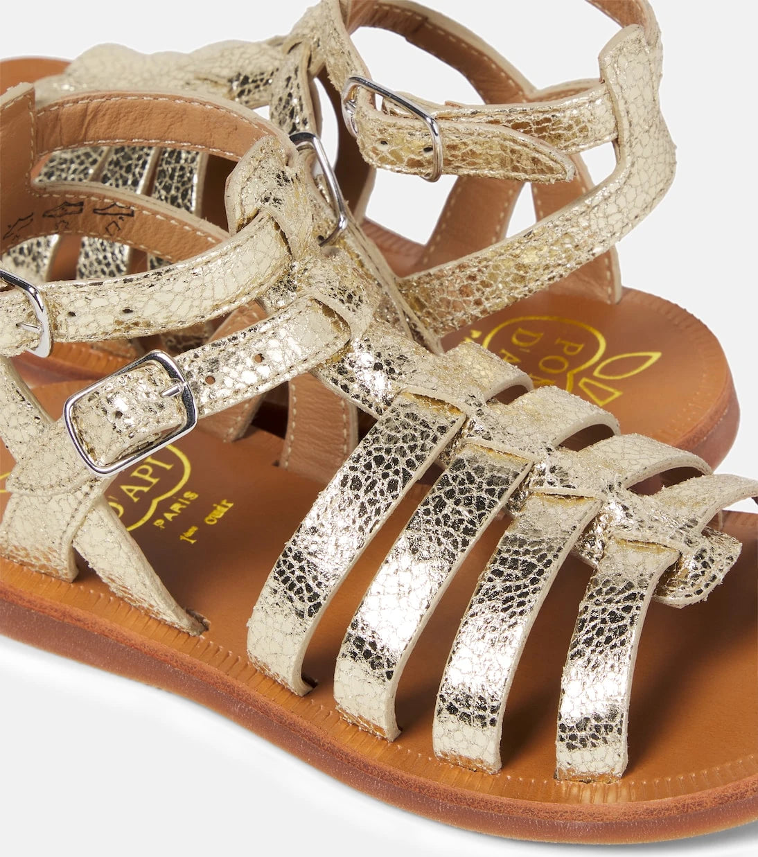 Pom d'Api - Metallic leather sandals