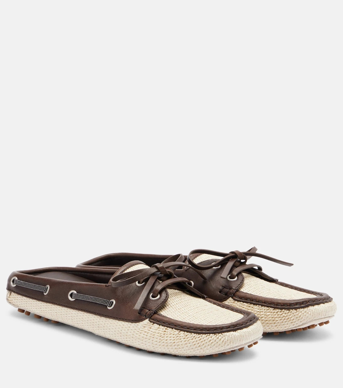 Brunello Cucinelli - Monili canvas mules