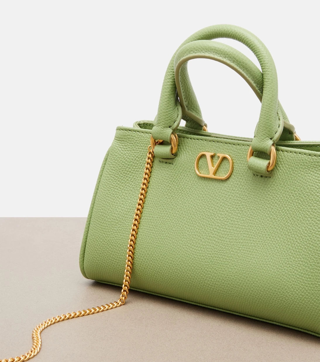 Valentino Garavani - VLogo Mini leather top-handle bag