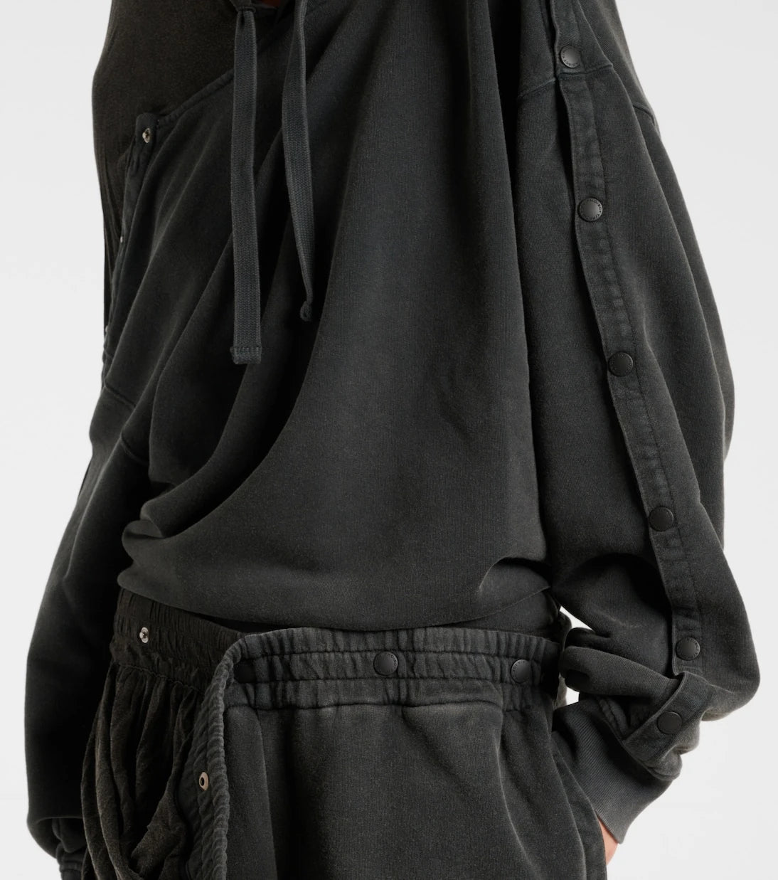 Y/Project - Snap oversized cotton jersey hoodie